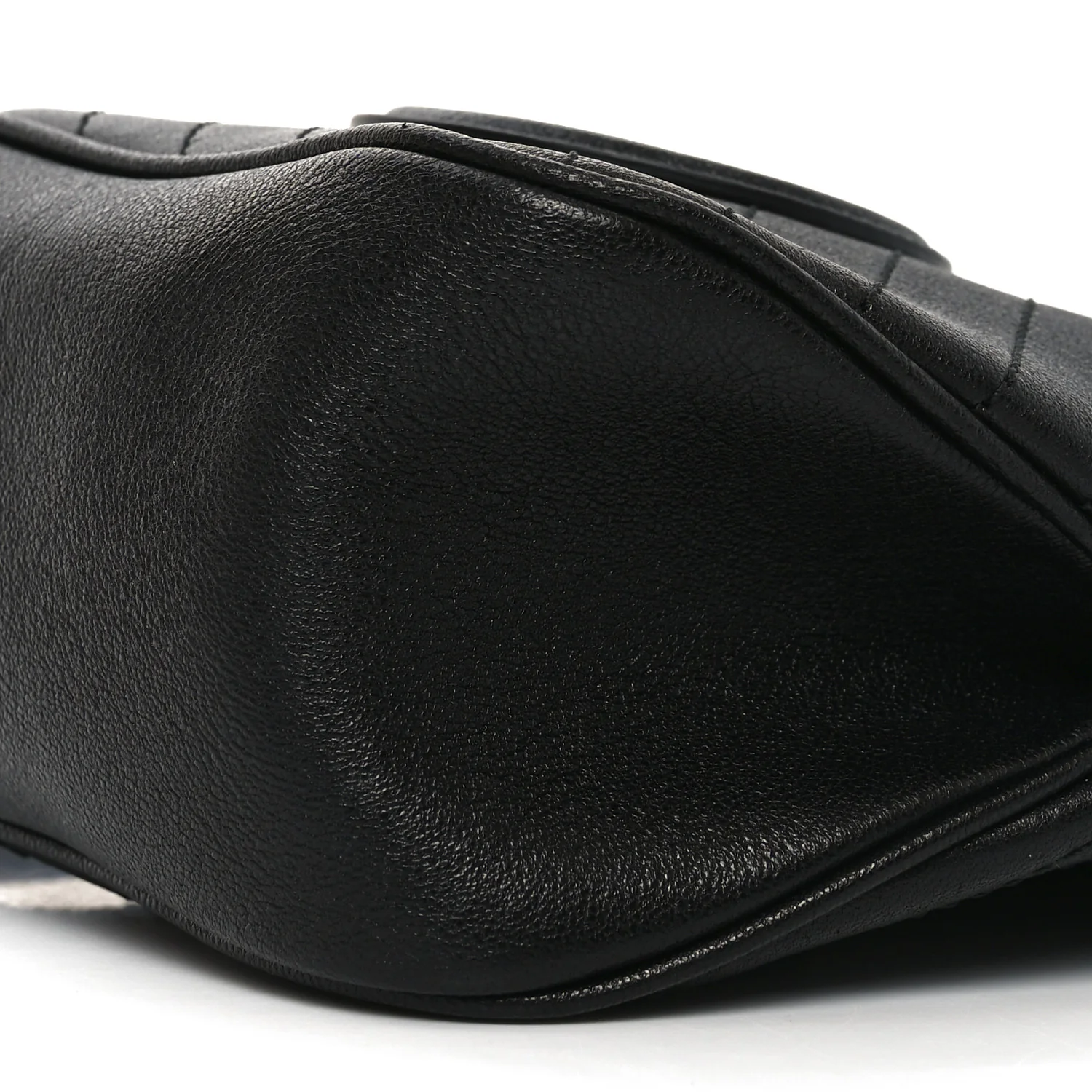 Sakai Be Green Calfskin Diagonal Stitched Mini Blondie Bucket Bag Black - Image 10