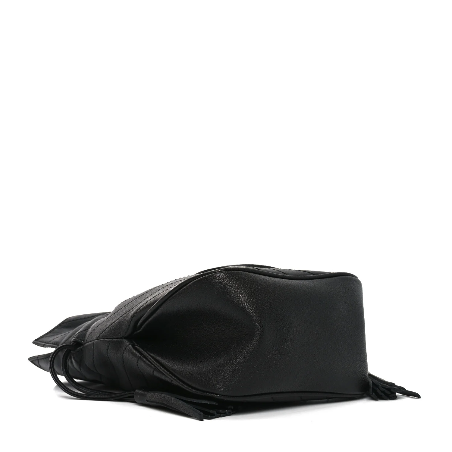 Sakai Be Green Calfskin Diagonal Stitched Mini Blondie Bucket Bag Black - Image 4