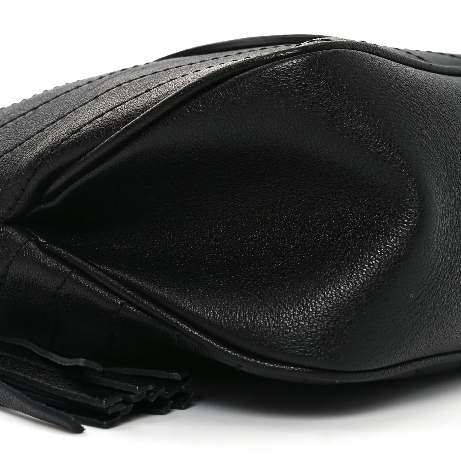 Sakai Be Green Calfskin Diagonal Stitched Mini Blondie Bucket Bag Black - Image 9