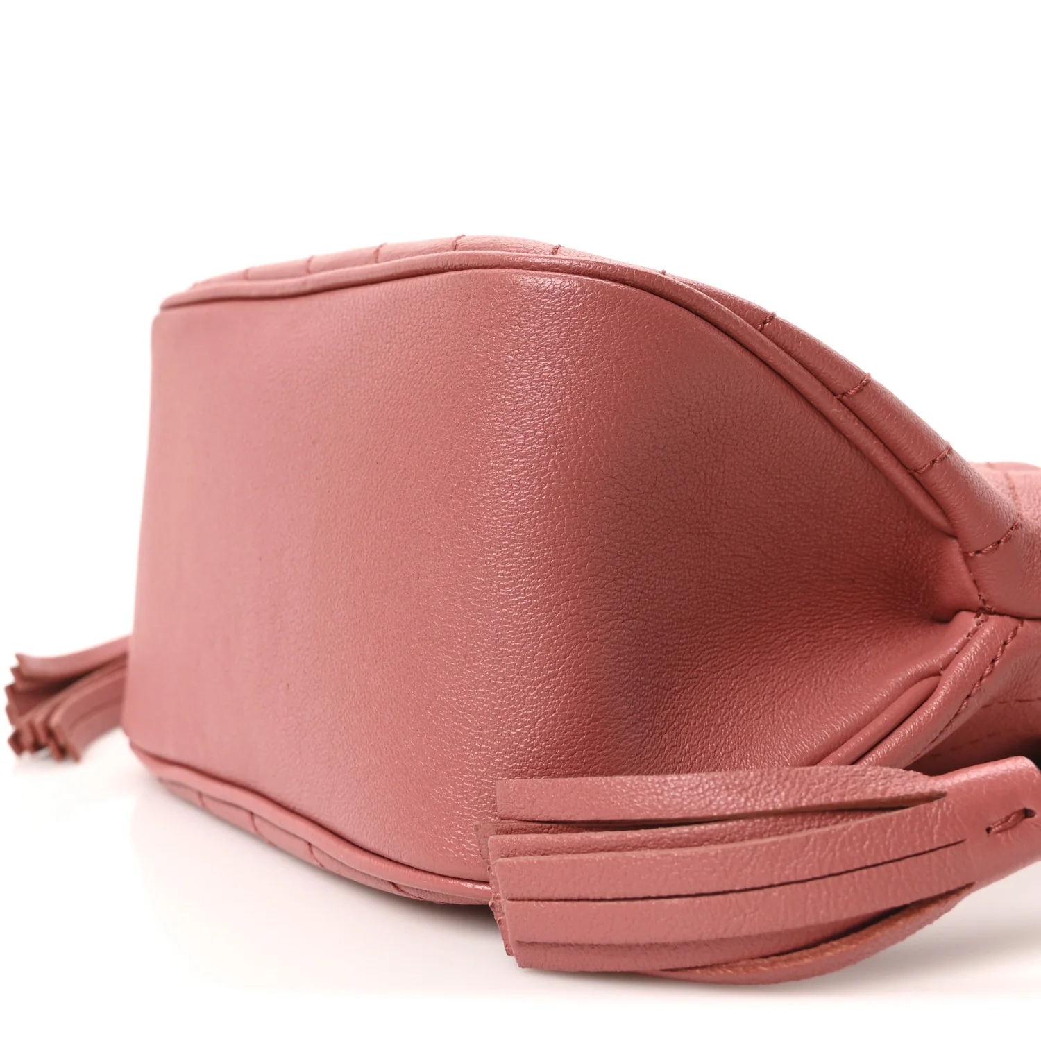 Sakai Be Green Calfskin Diagonal Stitched Mini Blondie Bucket Bag Pink - Image 10