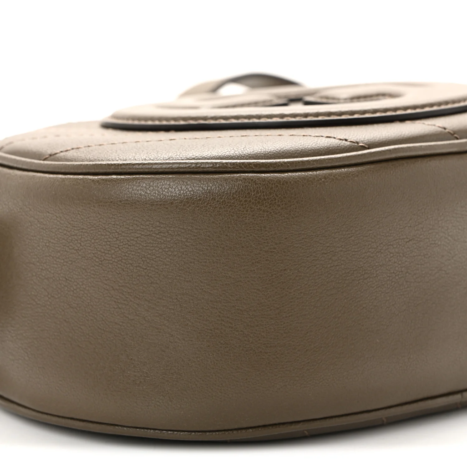 Sakai Be Green Calfskin Diagonal Stitched Mini Blondie Shoulder Bag Craclet Brown - Image 8