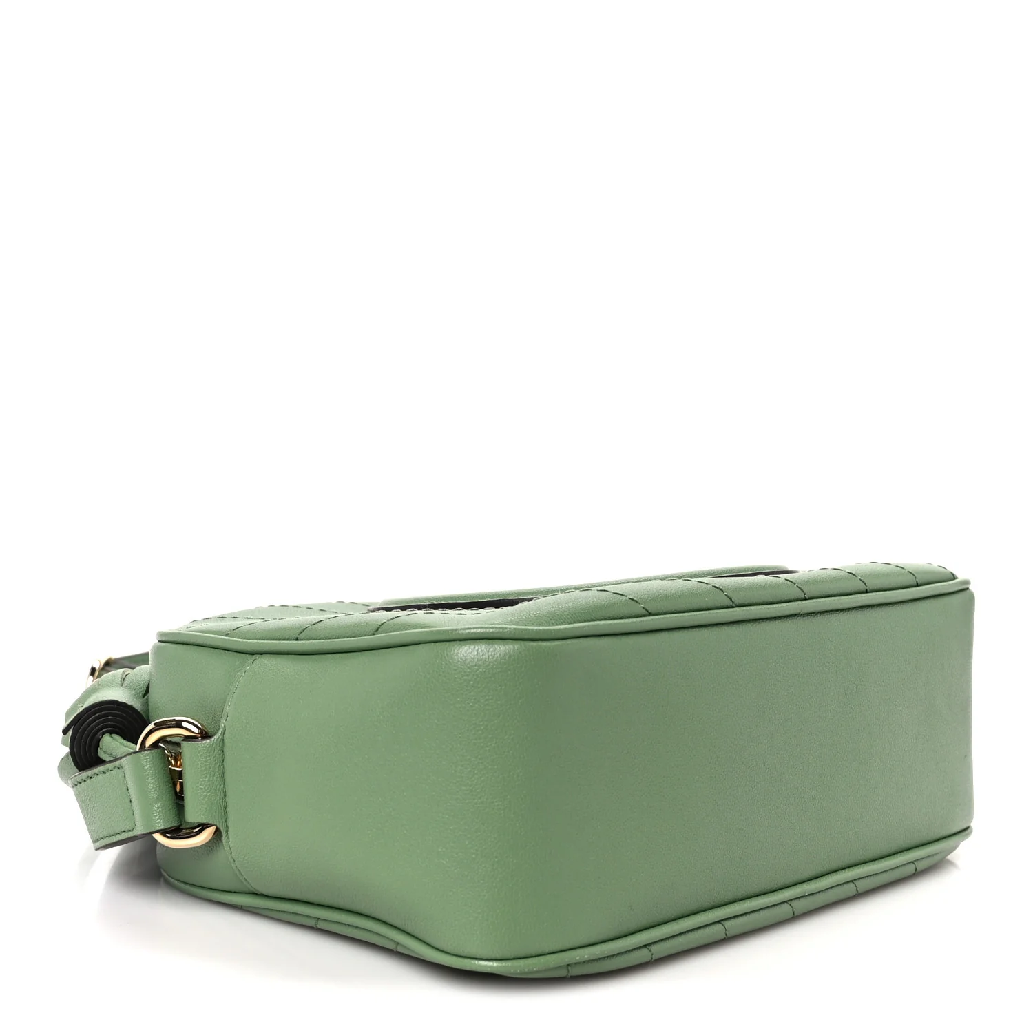 Sakai Be Green Calfskin Diagonal Stitched Small Blondie Shoulder Bag Green Soil Grass - Image 4