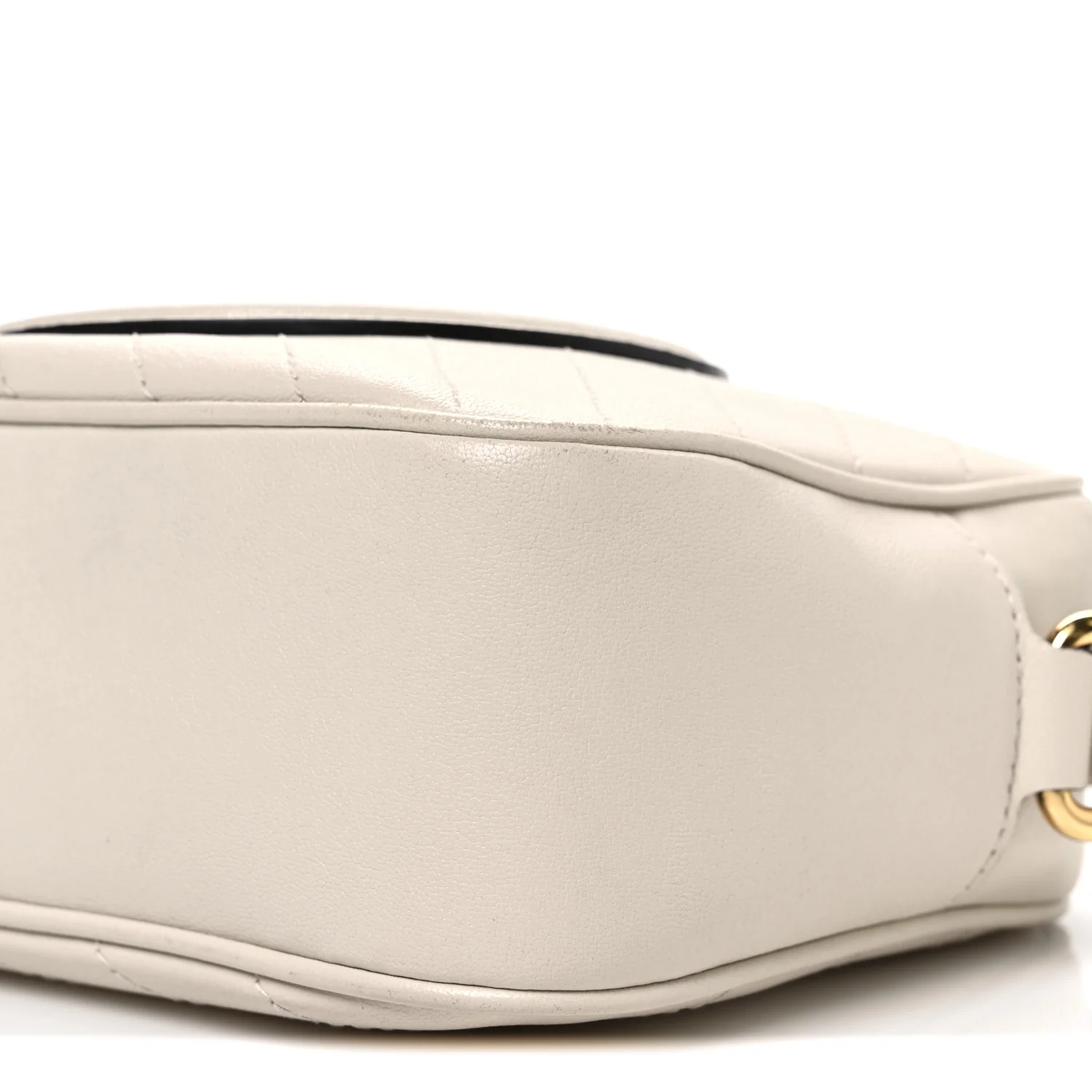 Sakai Be Green Calfskin Diagonal Stitched Small Blondie Shoulder Bag Mystic White - Image 10