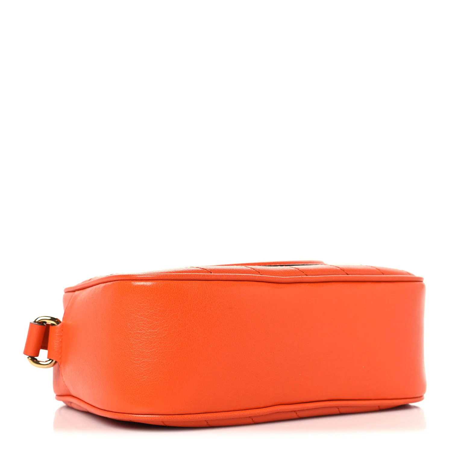 Sakai Be Green Calfskin Diagonal Stitched Small Blondie Shoulder Bag Orange - Image 4