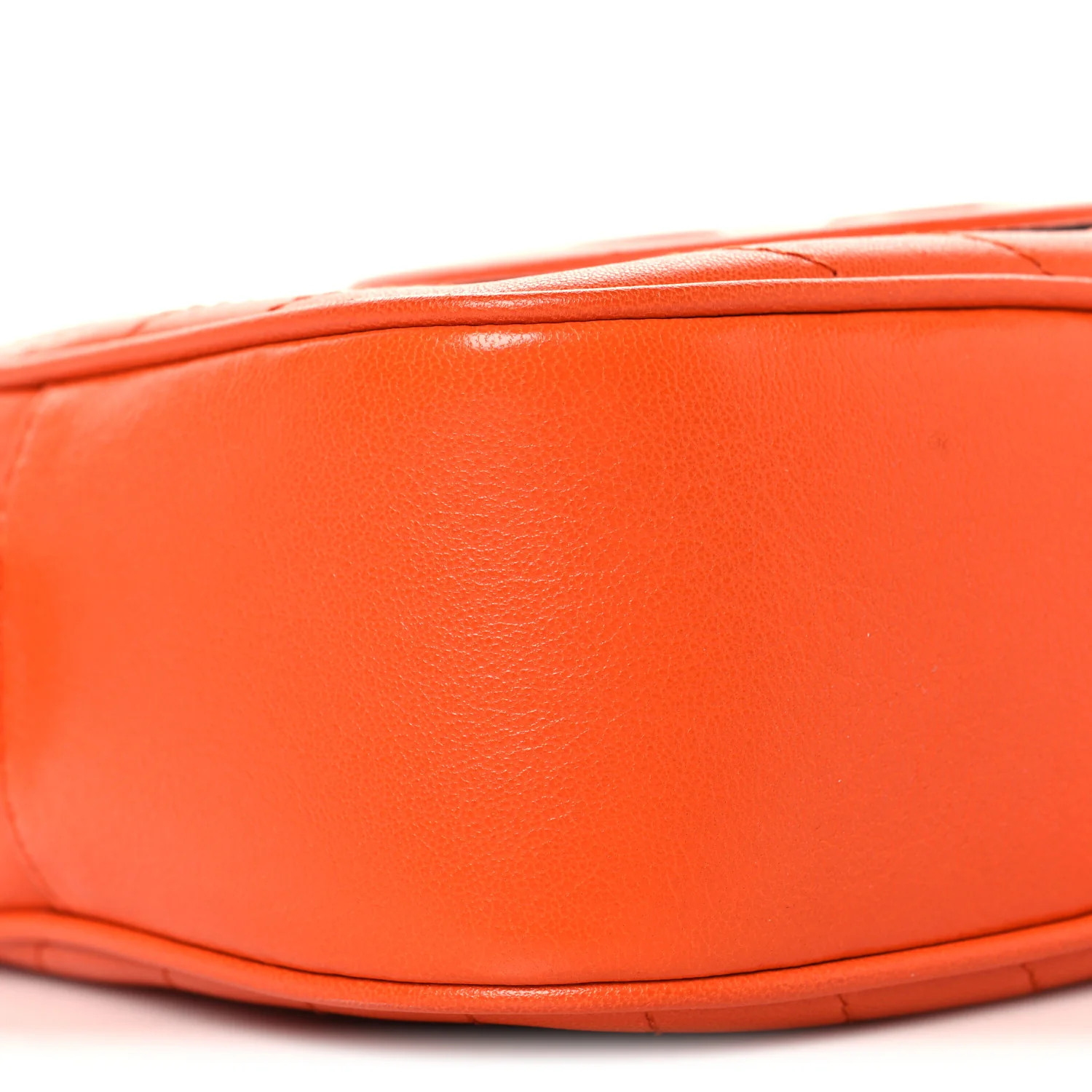 Sakai Be Green Calfskin Diagonal Stitched Small Blondie Shoulder Bag Orange - Image 9