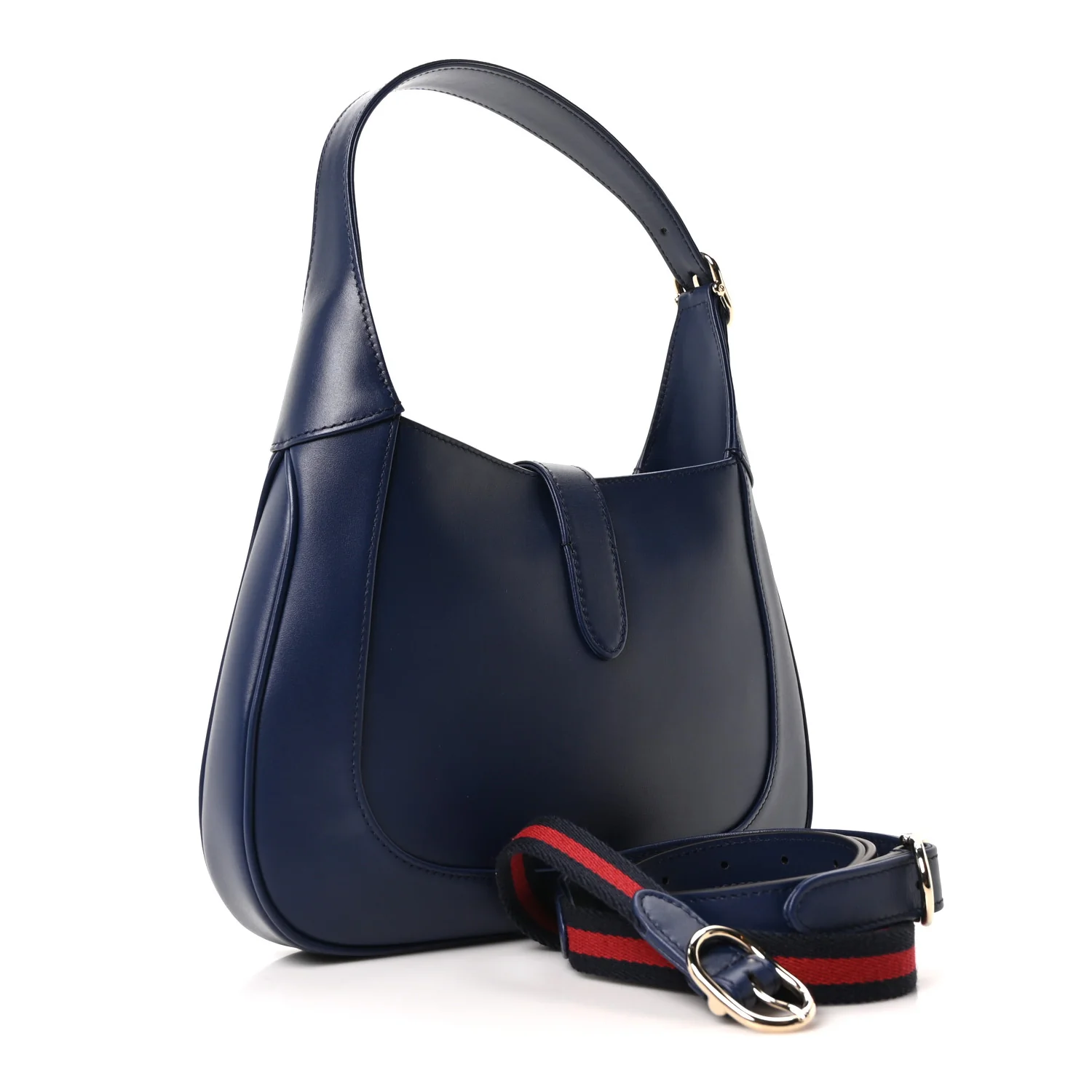 Sea Calfskin Web Medium Jackie 1961 Hobo Plastic Blue - Image 3