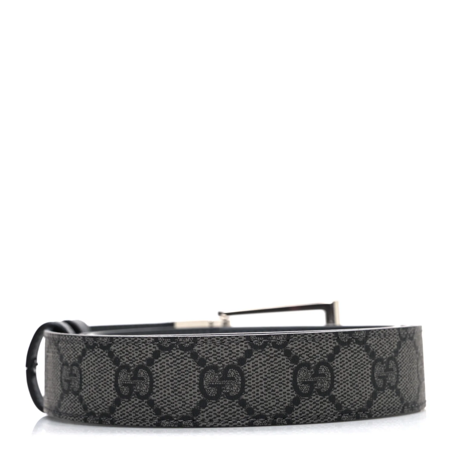 Selleria Calfskin GG Supreme Monogram Reversible Belt 90 36 Graphite Grey Black - Image 2