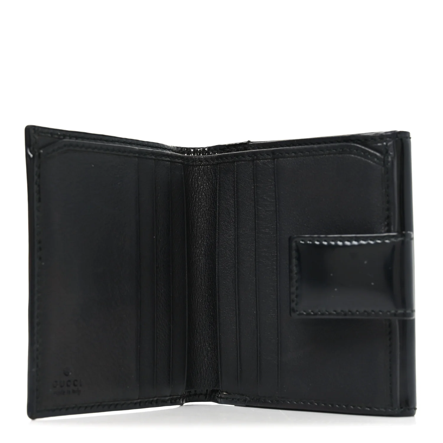 Shade Lux Calfskin Swarovski Crystal Mini GG Sparkling French Flap Wallet Black - Image 5