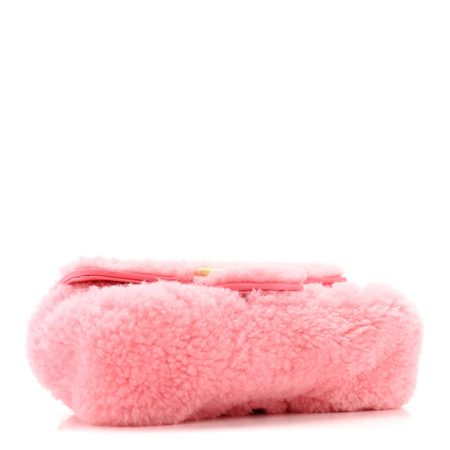 Shearling Matelasse Super Mini GG Marmont Shoulder Bag Lotus Pink - Image 4