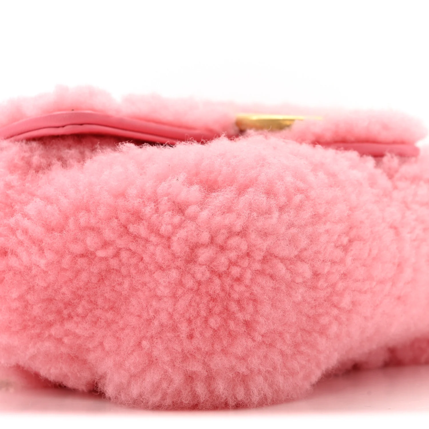 Shearling Matelasse Super Mini GG Marmont Shoulder Bag Lotus Pink - Image 9