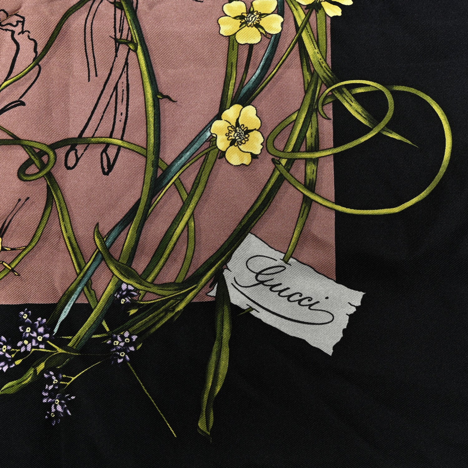 Silk Flora Infinity Chrissy Square Scarf Taupe Black - Image 3