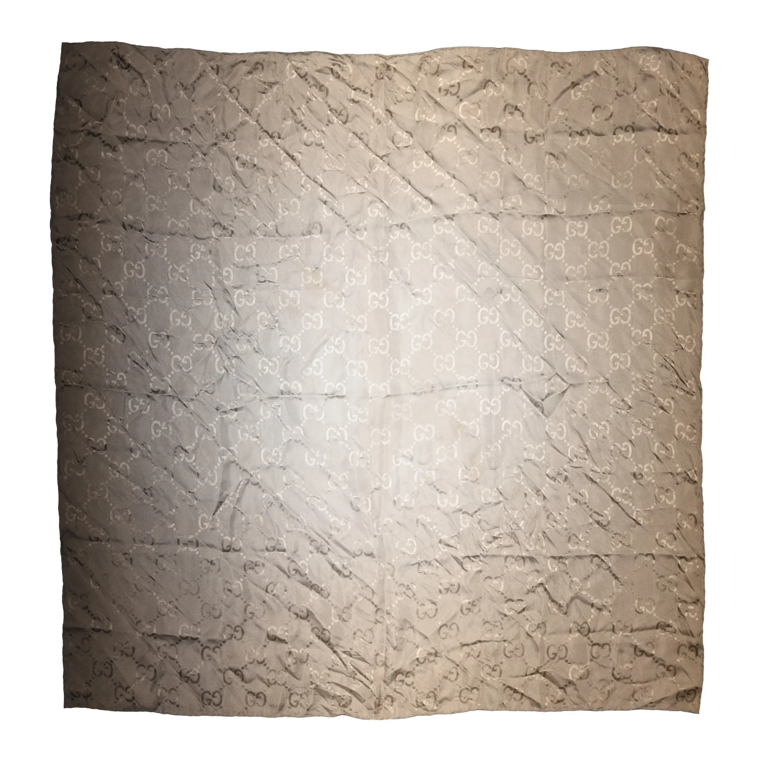 Silk GG Monogram Square Shawl Beige