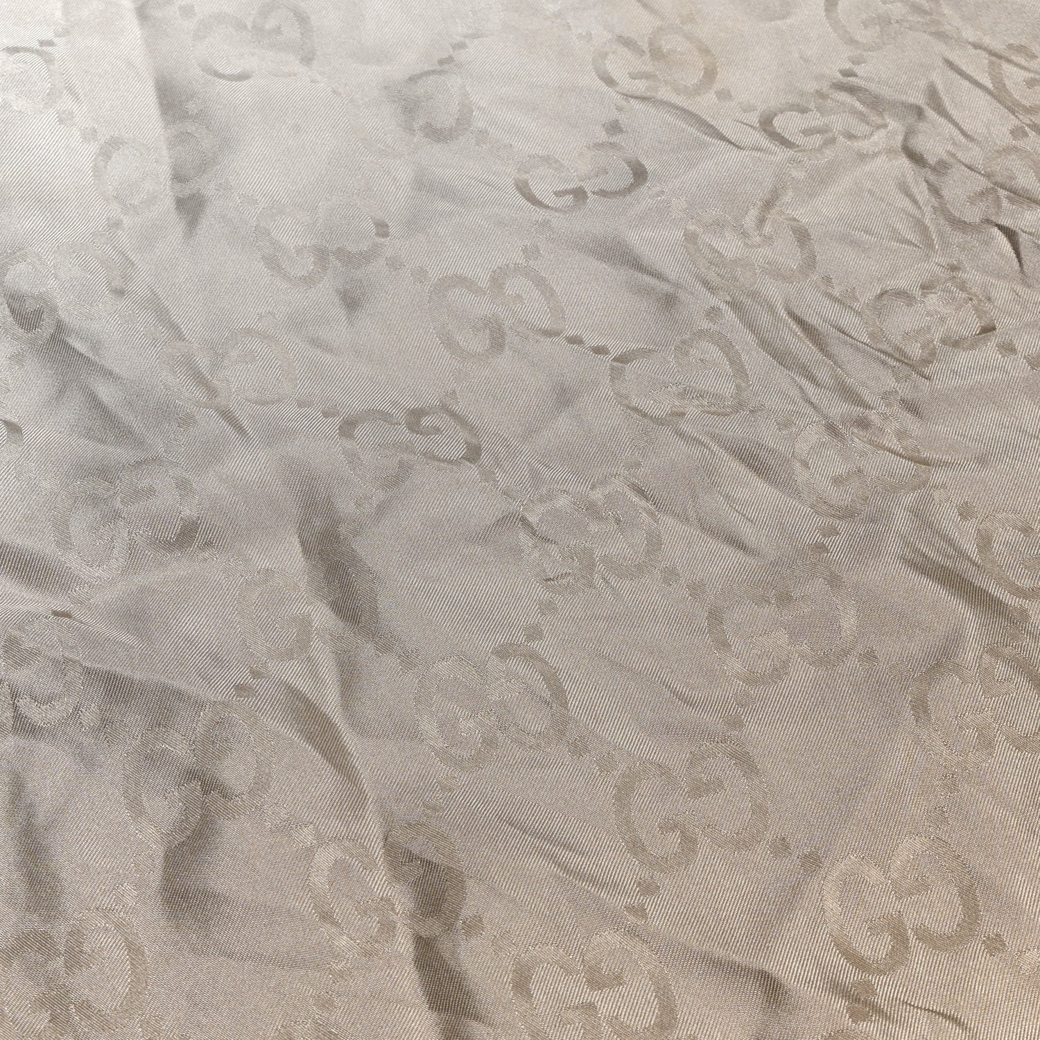 Silk GG Monogram Square Shawl Beige - Image 6
