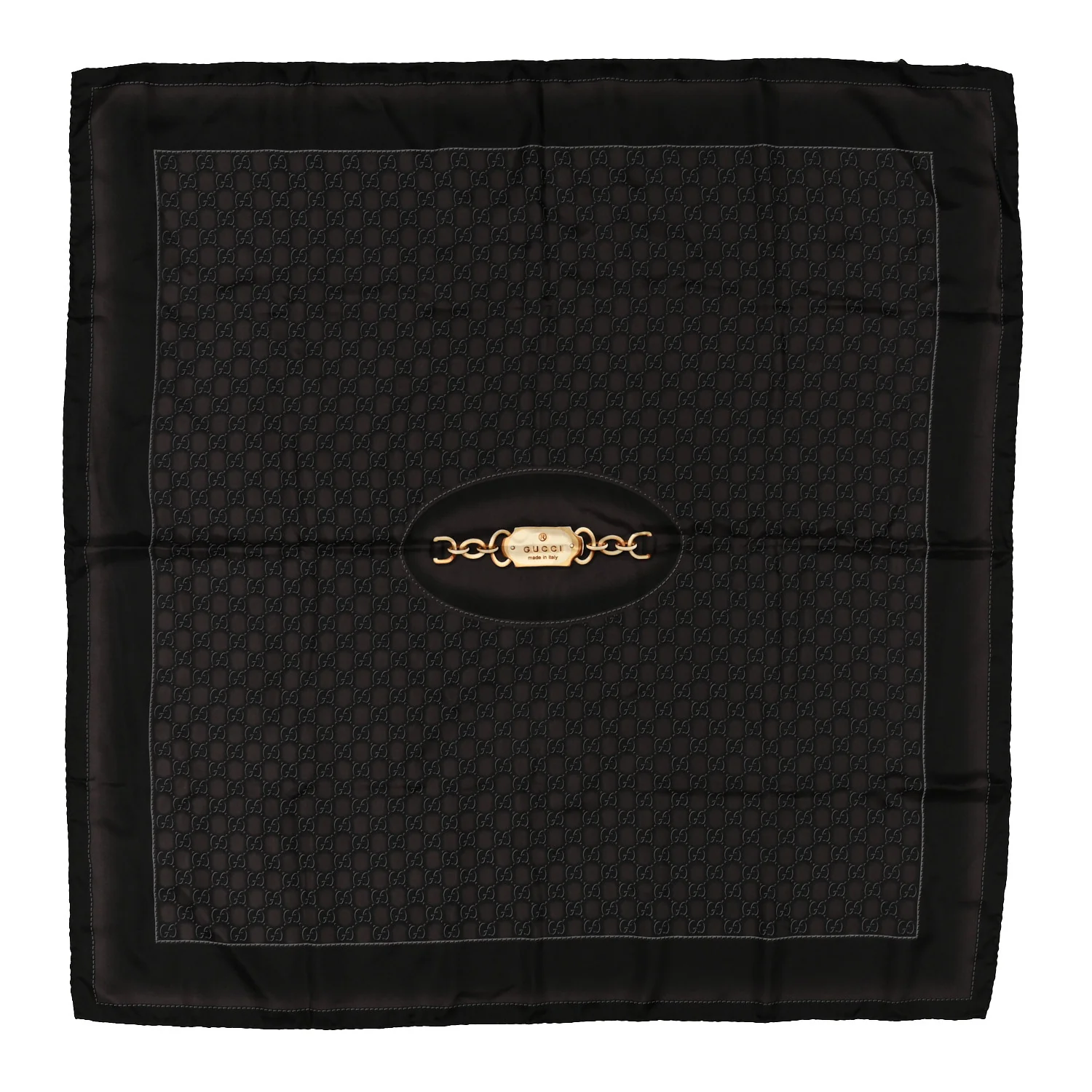 Silk Monogram Square Scarf Brown - Image 2