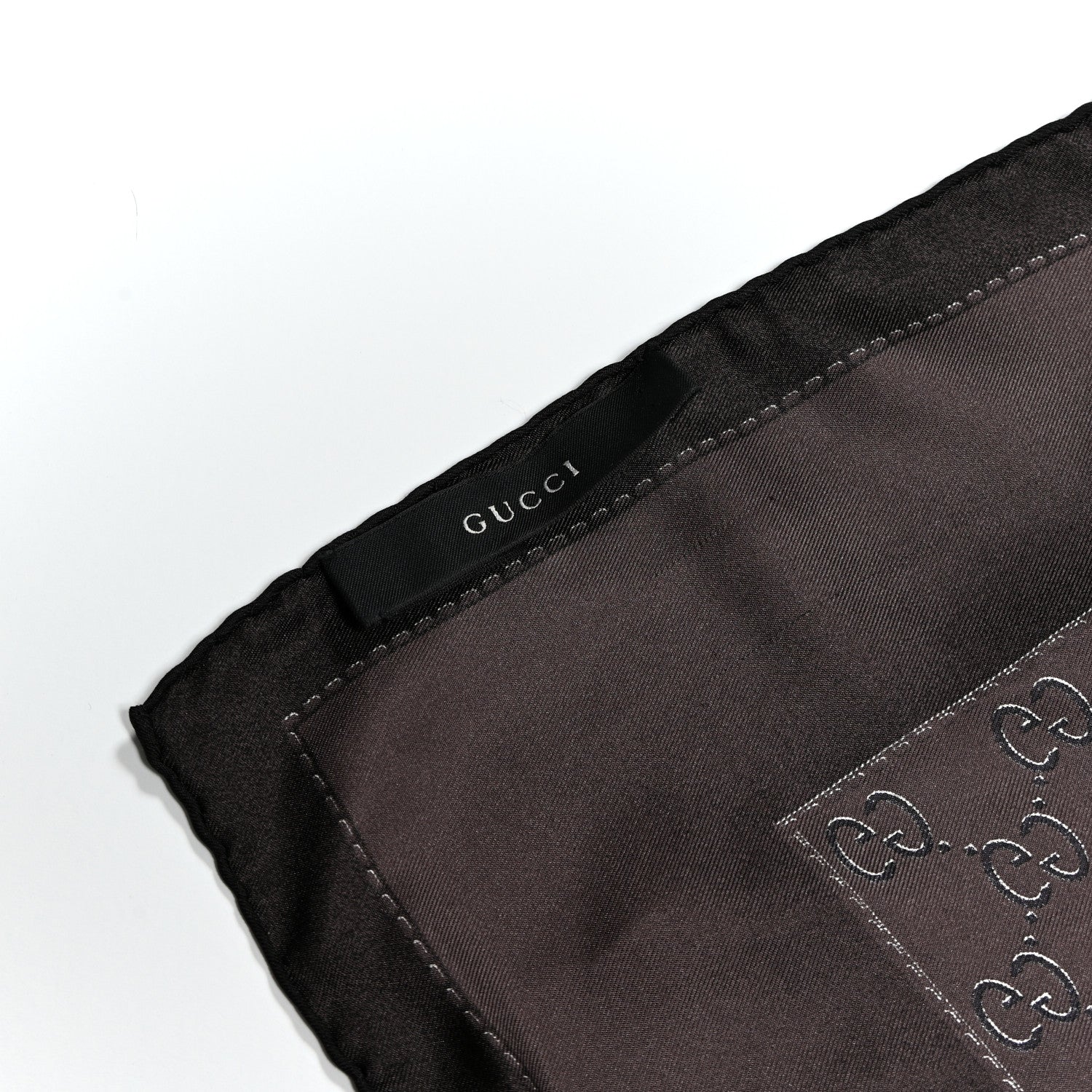 Silk Monogram Square Scarf Brown - Image 5