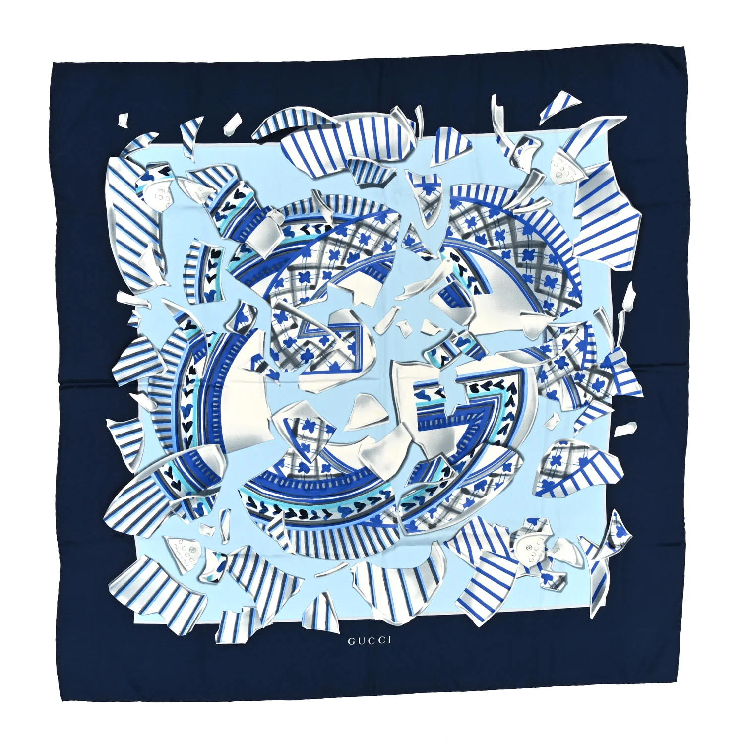 Silk Porcelain Motif Multicolor