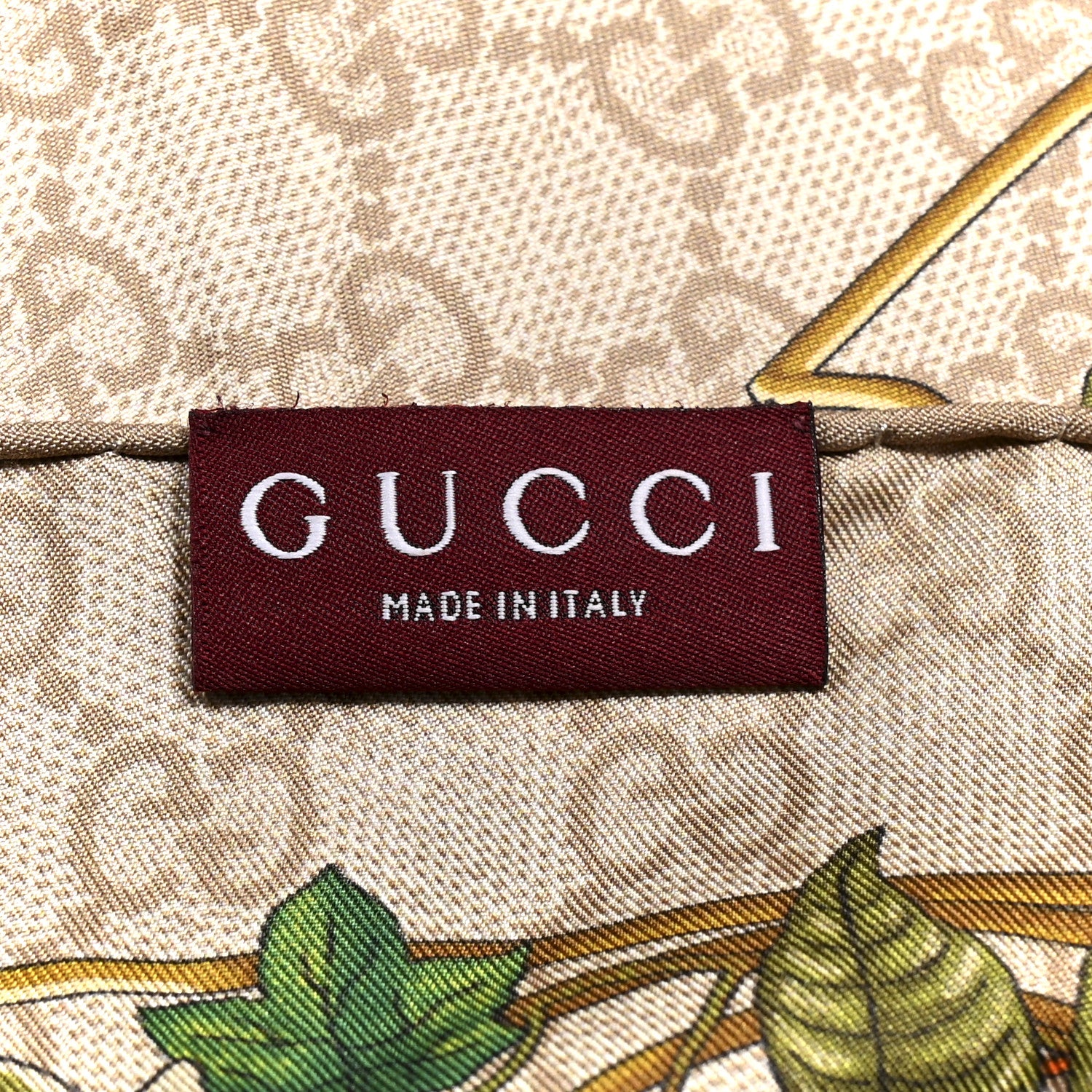 Silk Twill GG Monogram Floral Square Scarf Brown Multicolor - Image 3