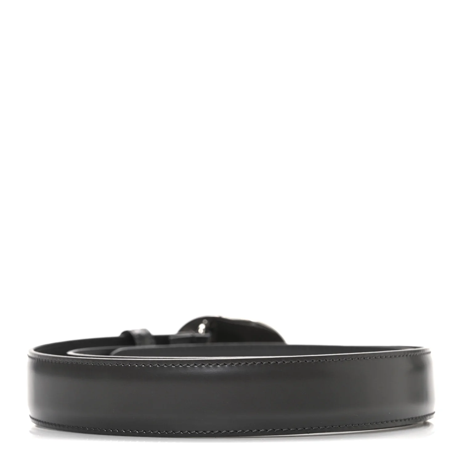 Smooth Calfskin Interlocking G Belt 95 38 Grey - Image 2