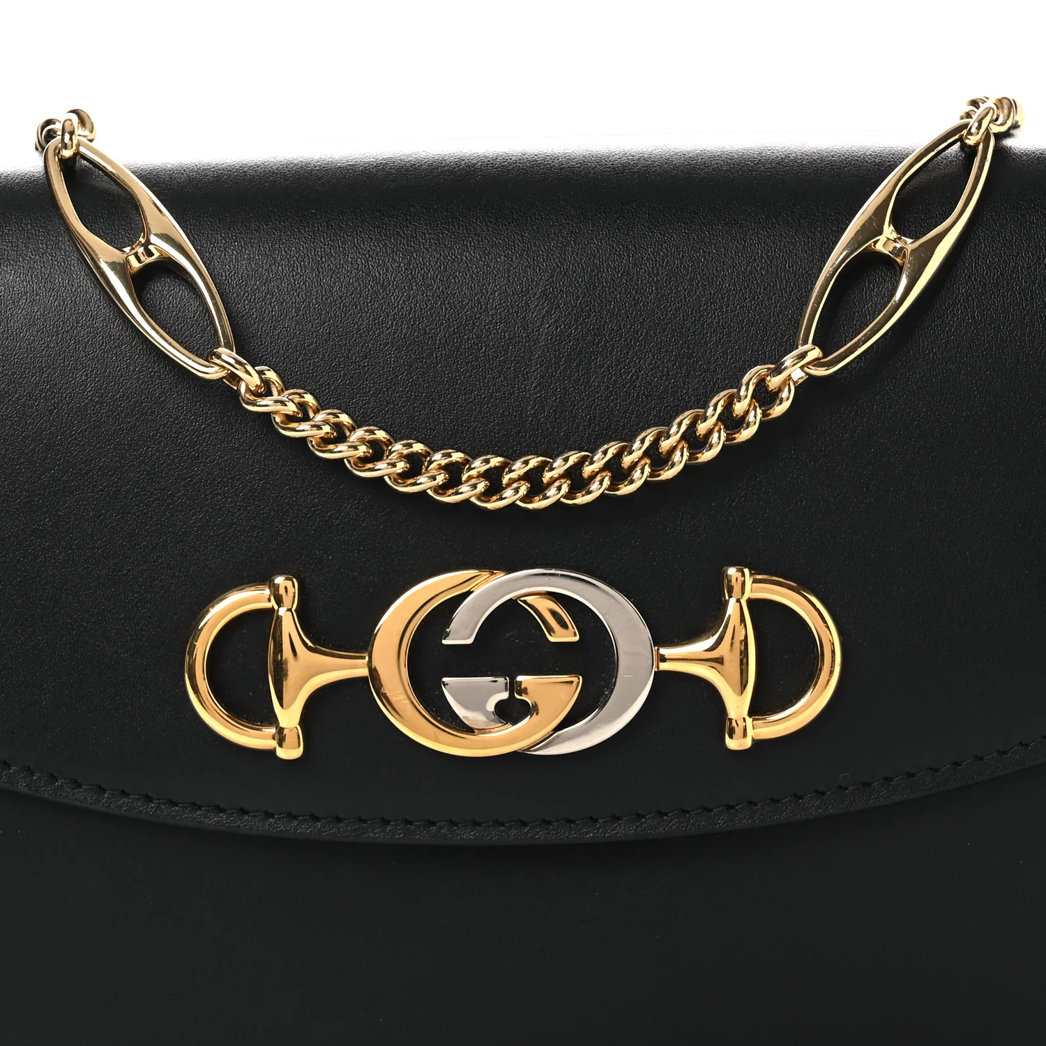Smooth Calfskin Small Zumi Top Handle Shoulder Bag Black - Image 8