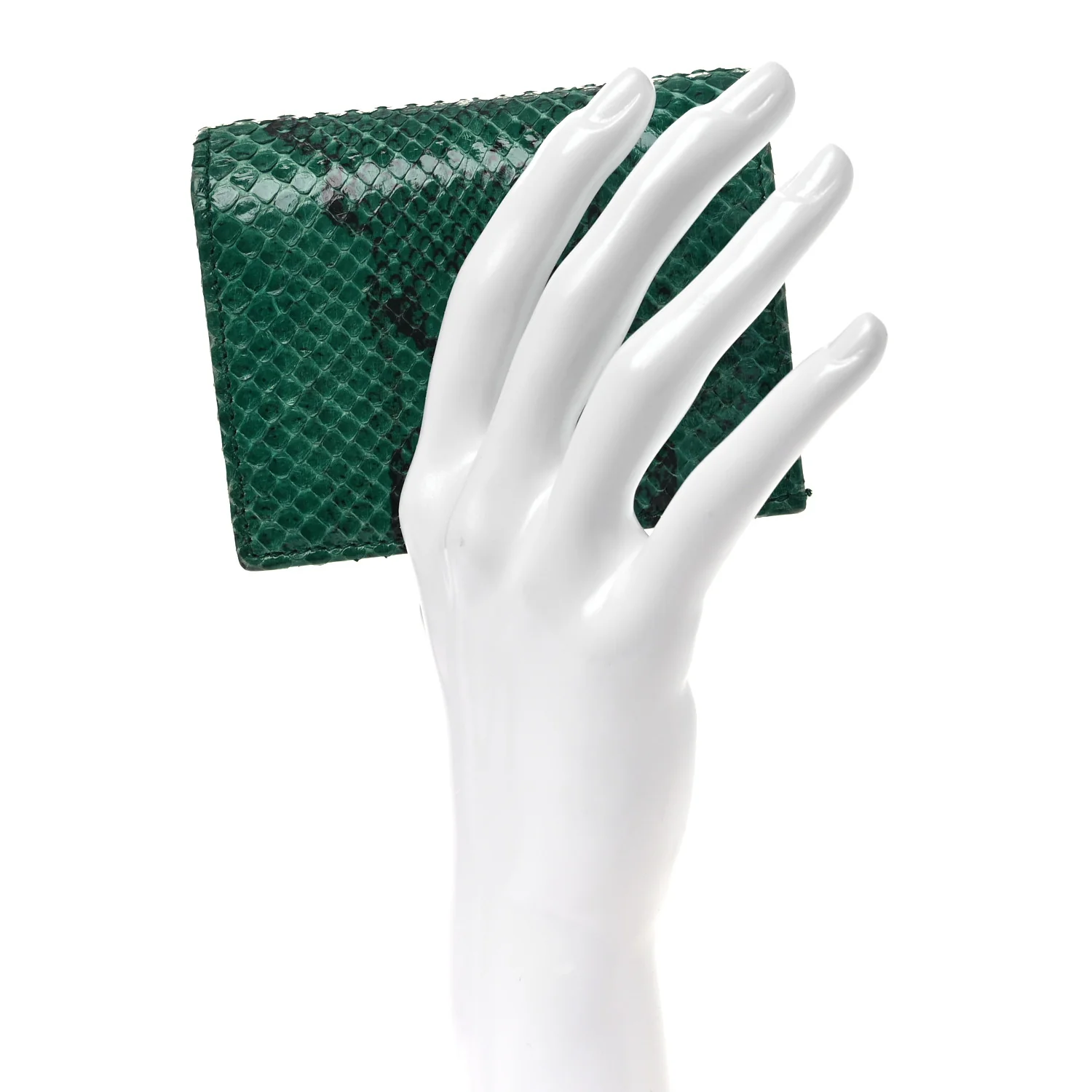 Snakeskin GG Marmont Card Case Green - Image 2