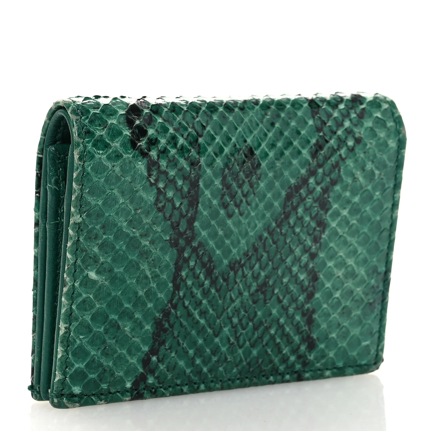 Snakeskin GG Marmont Card Case Green - Image 3