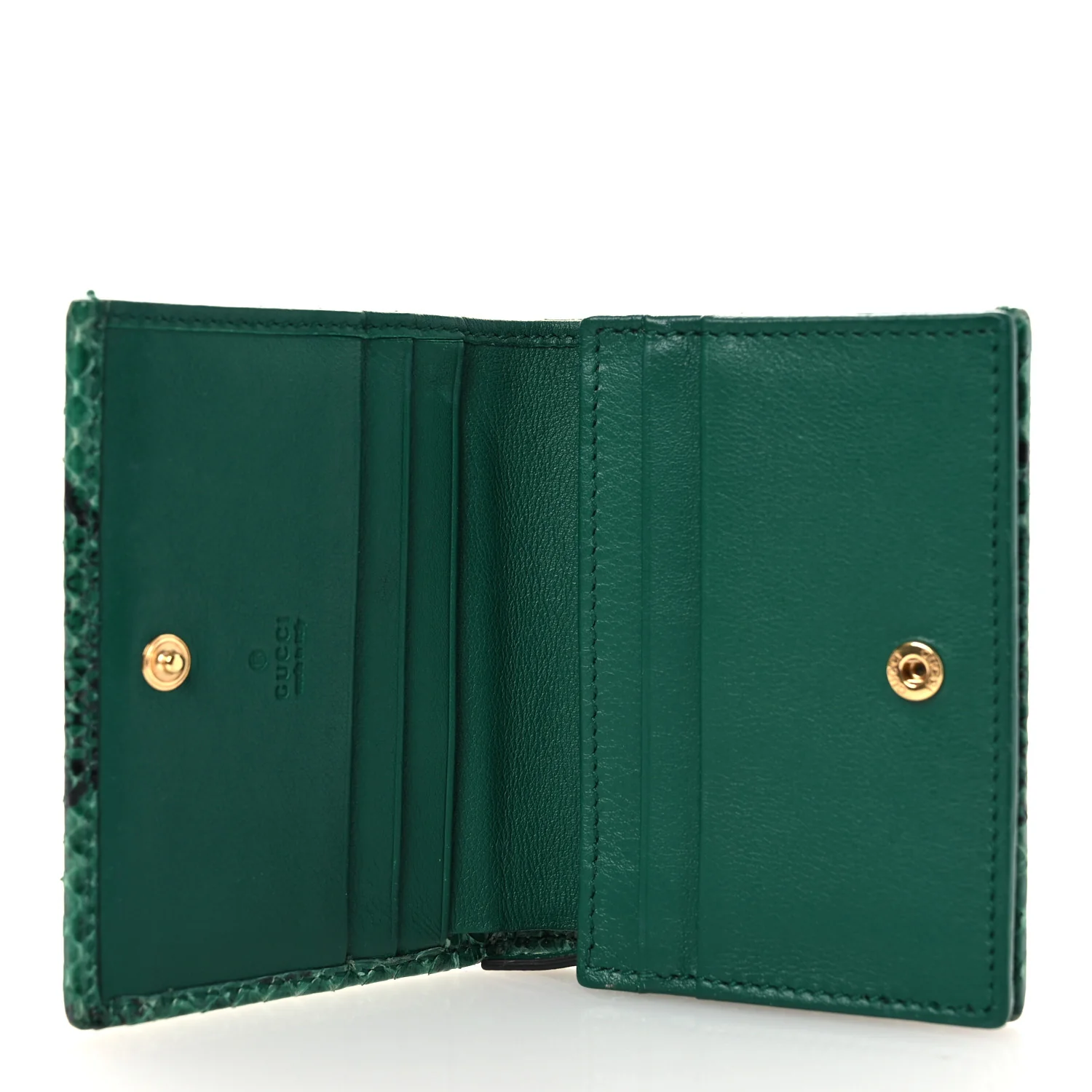 Snakeskin GG Marmont Card Case Green - Image 5