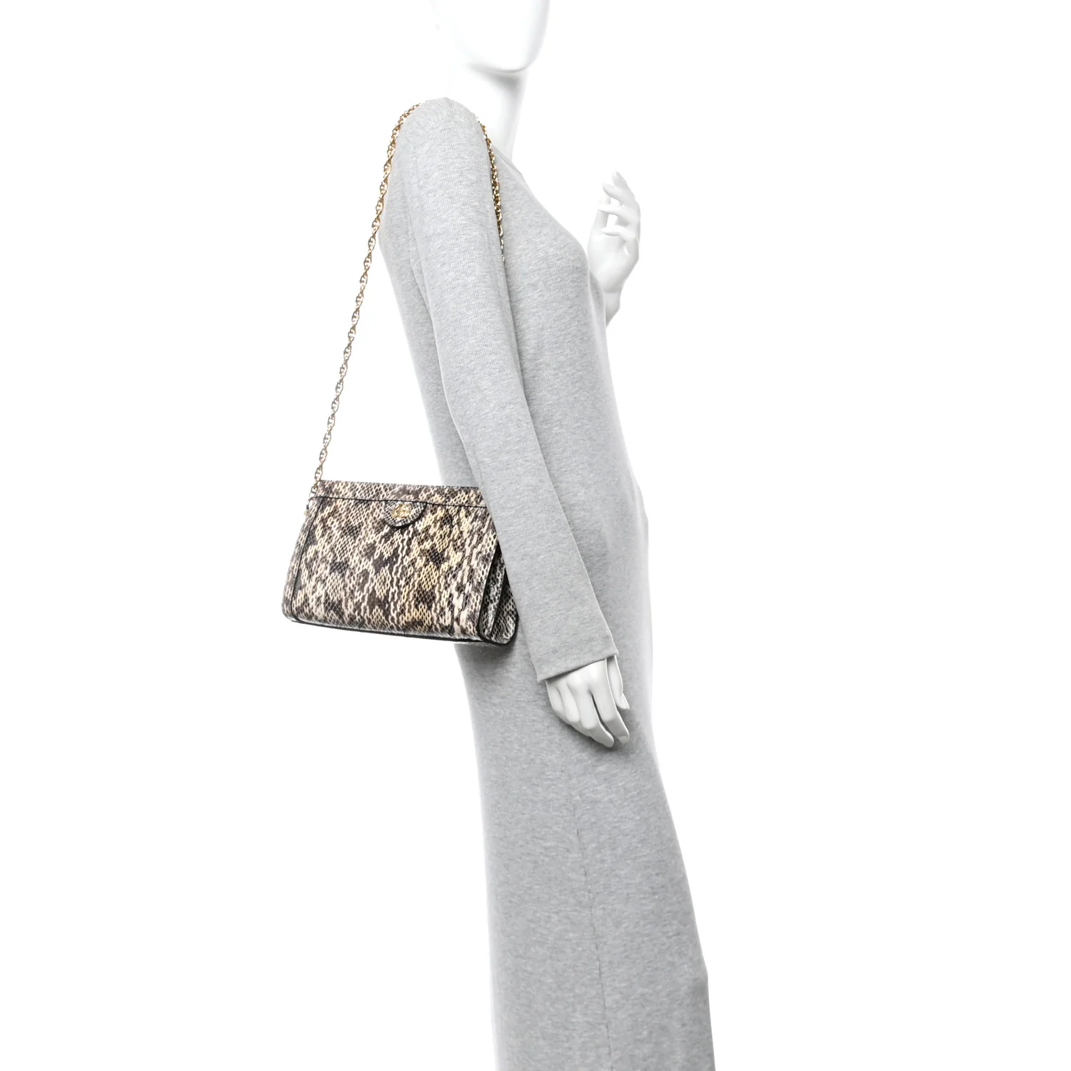 Snakeskin GG Small Ophidia Chain Shoulder Bag Roccia - Image 2
