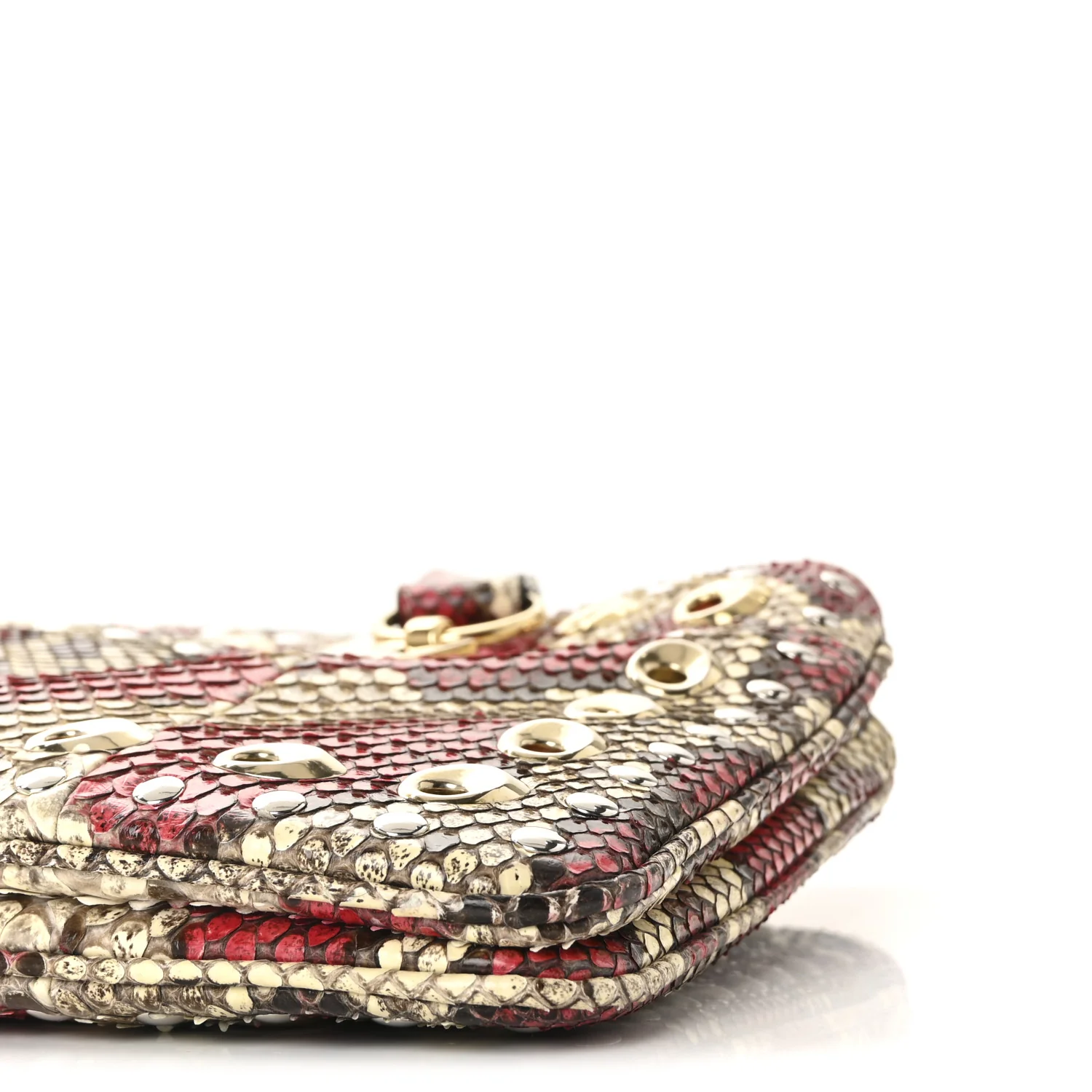 Snakeskin Large Arli Top Handle Bag Pink Beige - Image 10
