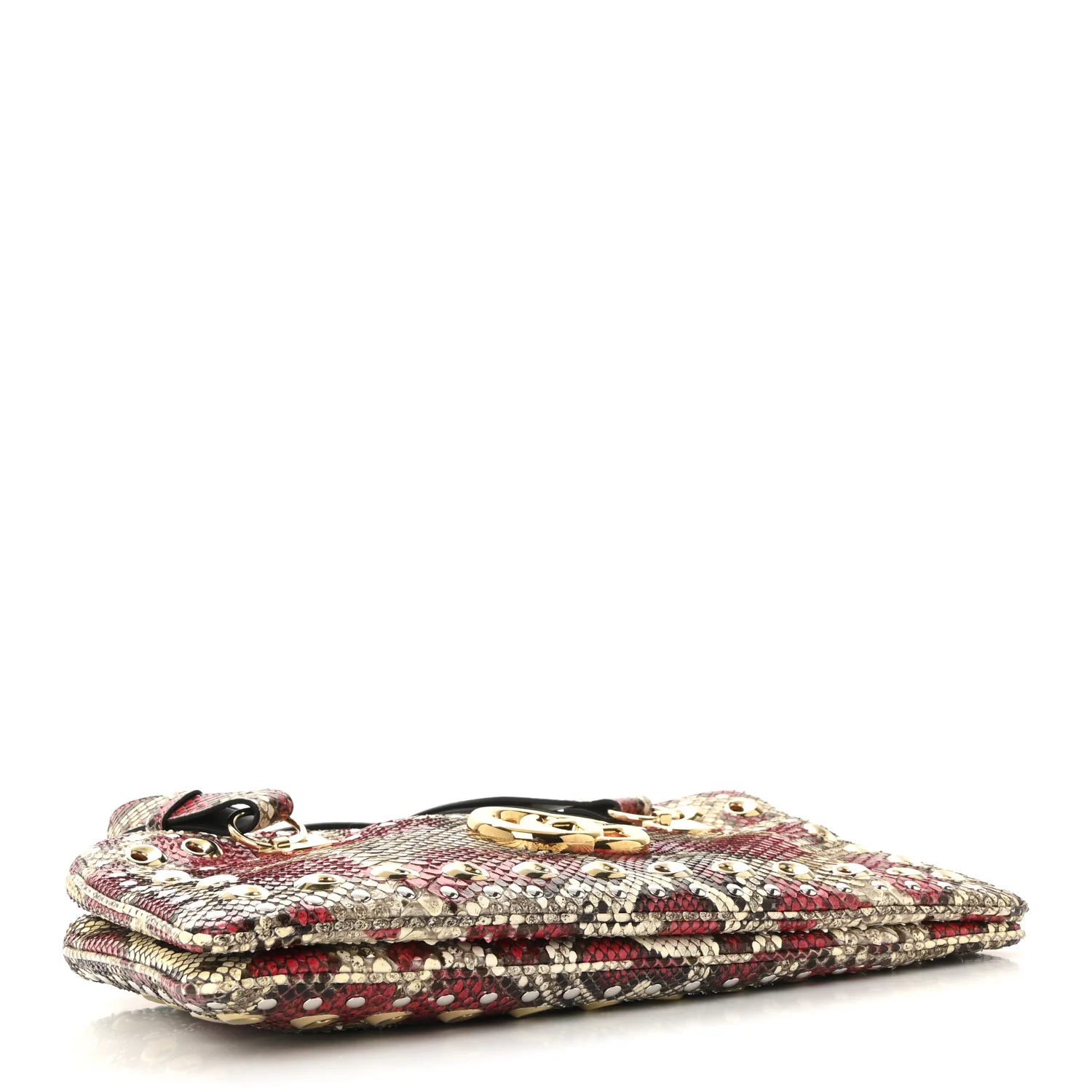 Snakeskin Large Arli Top Handle Bag Pink Beige - Image 4