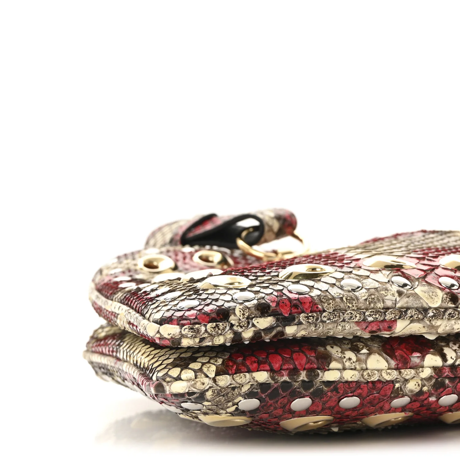 Snakeskin Large Arli Top Handle Bag Pink Beige - Image 9