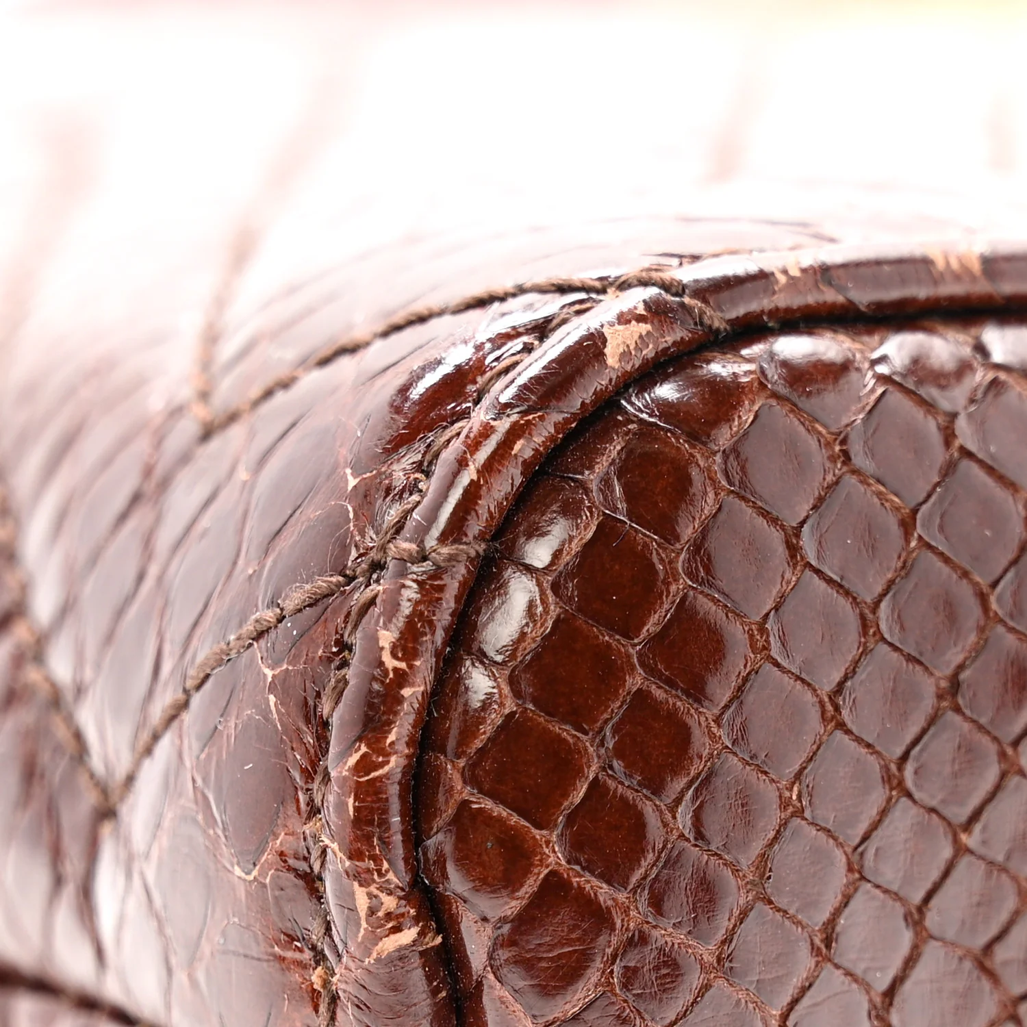 Snakeskin Matelasse Medium GG Marmont Slim Tote Brown - Image 11
