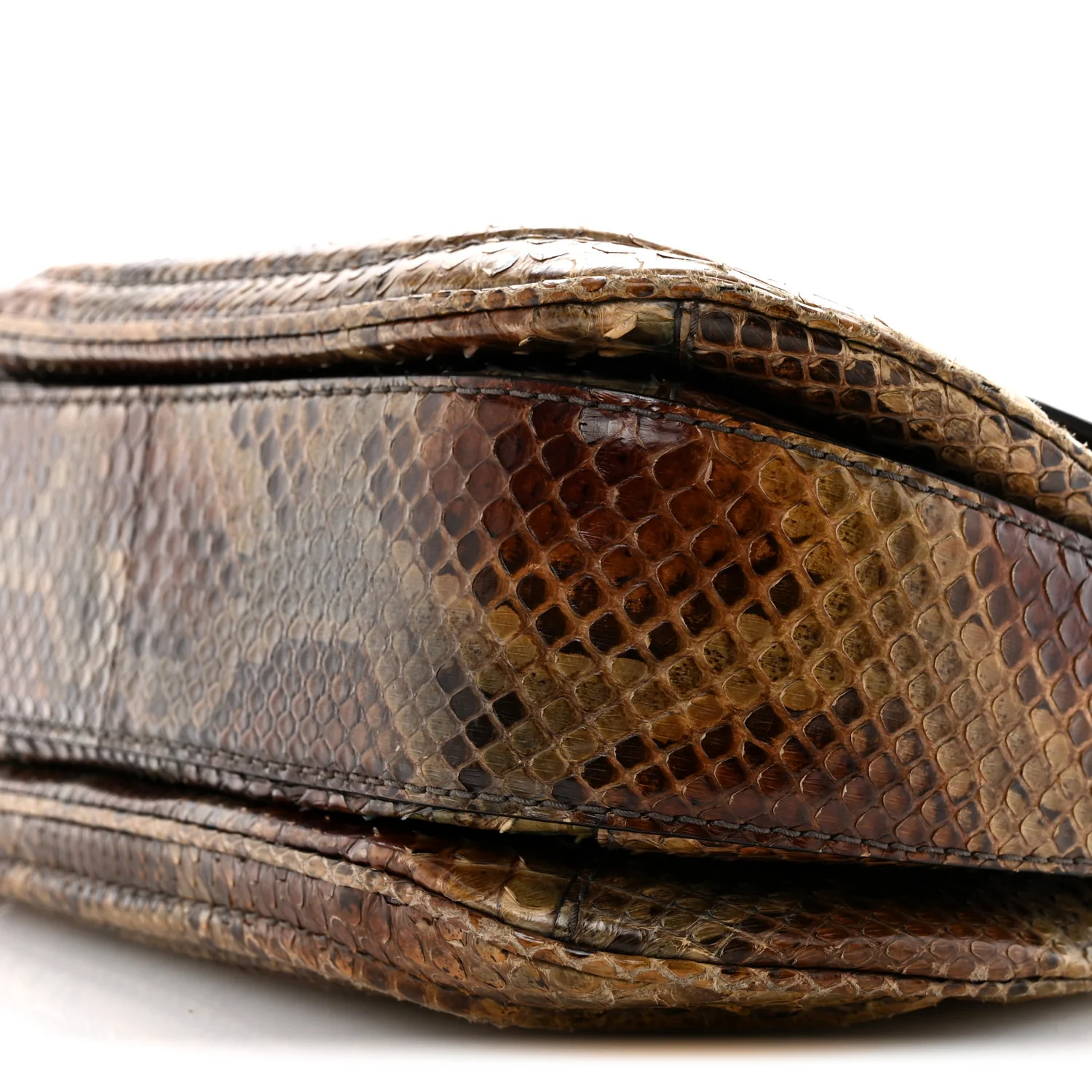 Snakeskin Medium New Bamboo Top Handle Bag Natural - Image 10