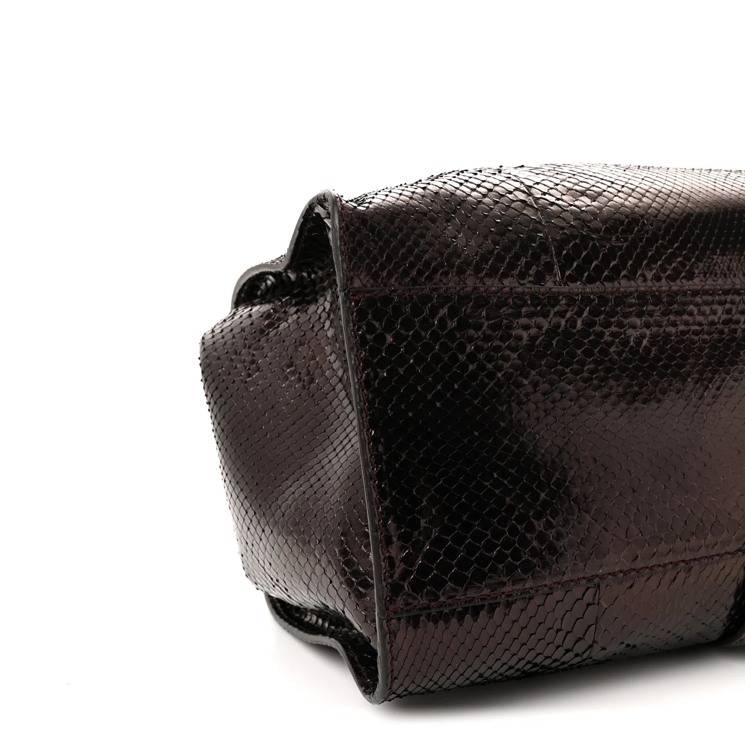Snakeskin Medium Soft Stirrup Shoulder Bag Carminio Red - Image 9