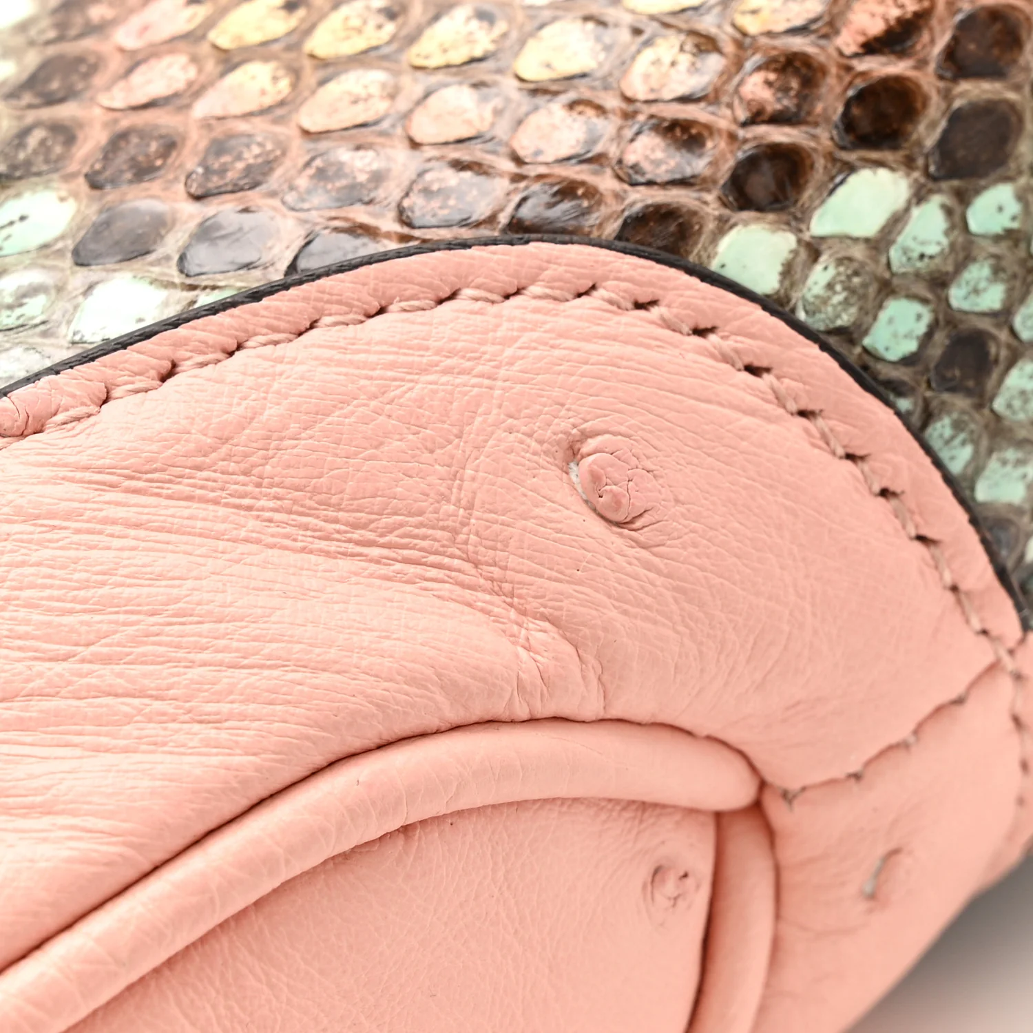 Snakeskin Ostrich Calfskin Small Jackie 1961 Hobo Pink Multicolor - Image 12