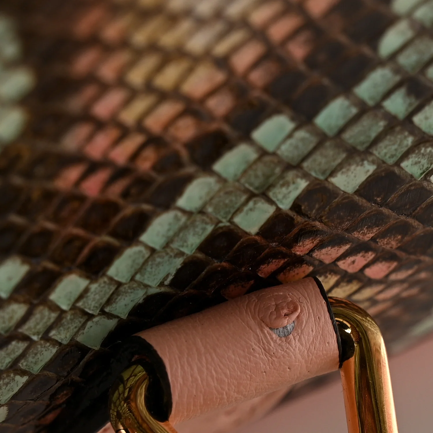 Snakeskin Ostrich Calfskin Small Jackie 1961 Hobo Pink Multicolor - Image 14