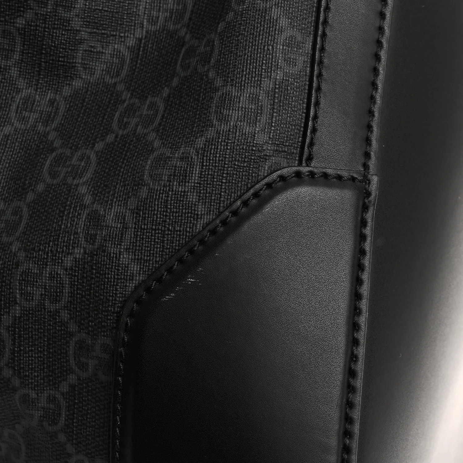 Soft GG Supreme Monogram Appia Calfskin Web Large Carry On Duffle Bag Black Grey - Image 11