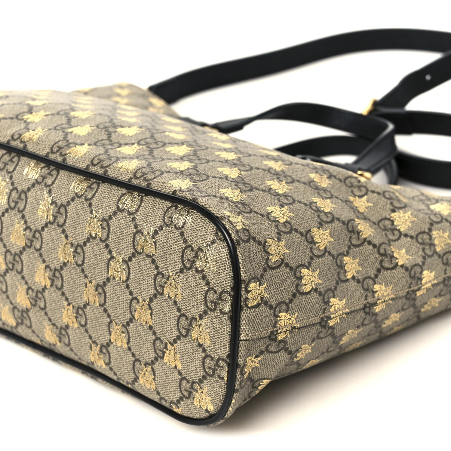 Soft GG Supreme Monogram Bees Small Crossbody Tote Beige Oro Black - Image 11