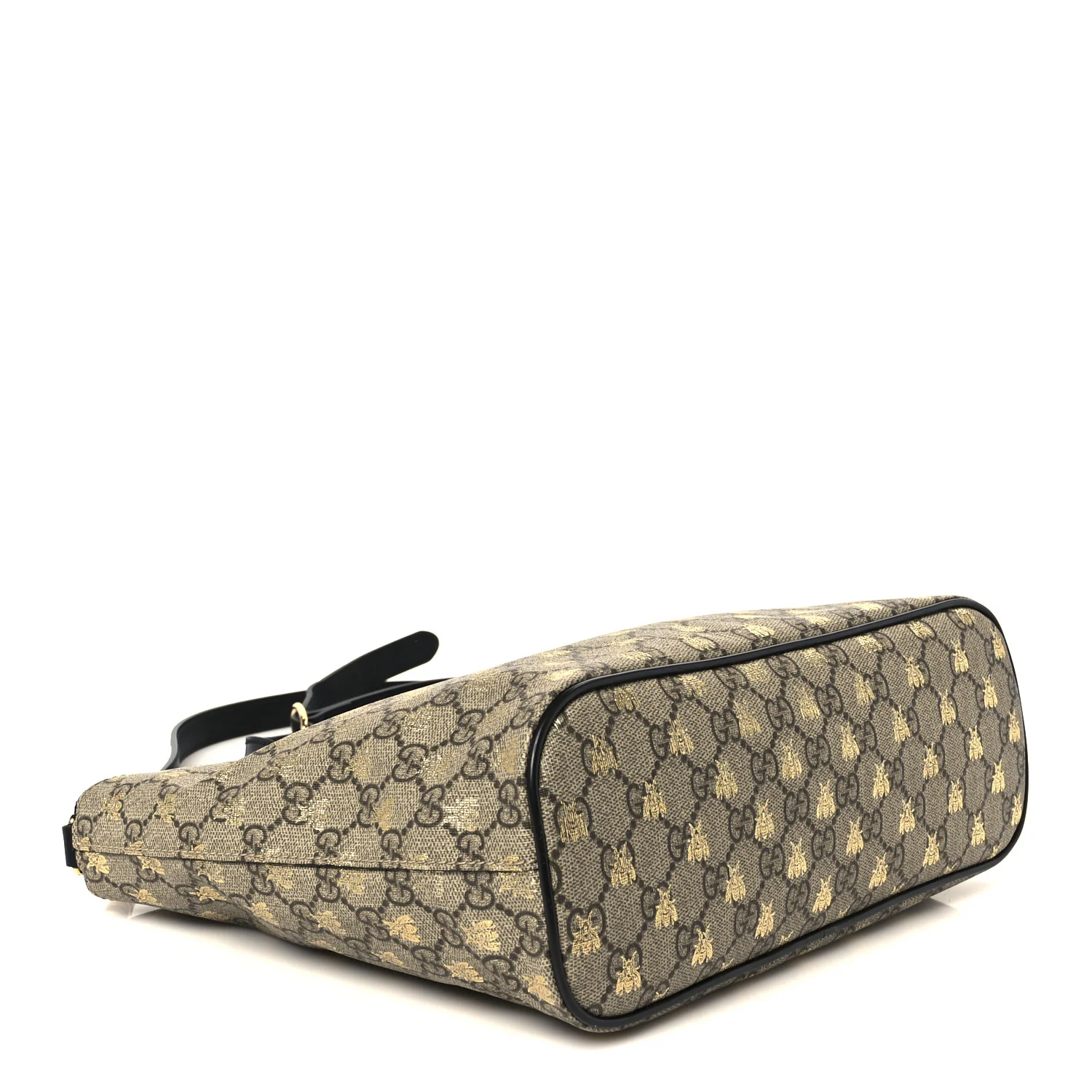 Soft GG Supreme Monogram Bees Small Crossbody Tote Beige Oro Black - Image 4