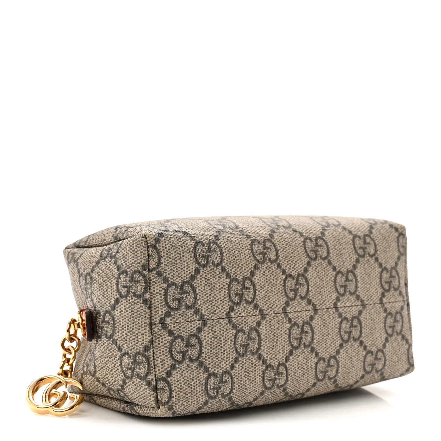 Soft GG Supreme Monogram Calfskin Small Ophidia Cosmetic Case Beige Ebony Hibiscus Red - Image 4