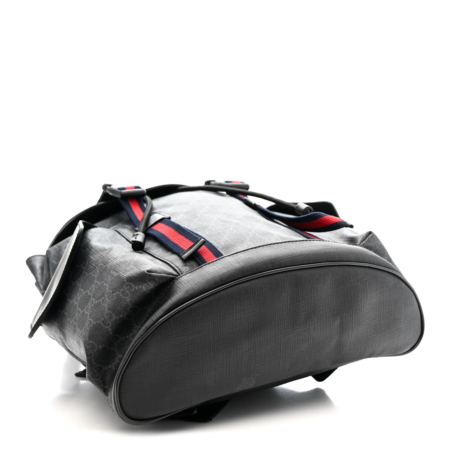 Soft GG Supreme Monogram Calfskin Web Double Buckle Backpack Black - Image 4