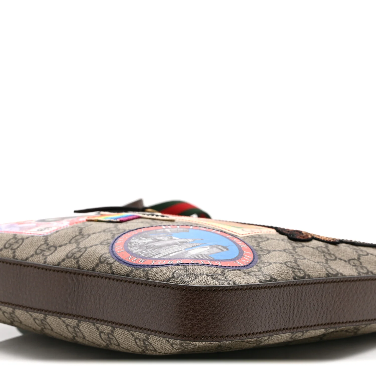 Soft GG Supreme Monogram Courrier Web Medium Flat Messenger Bag Beige New Acero Multicolor - Image 10