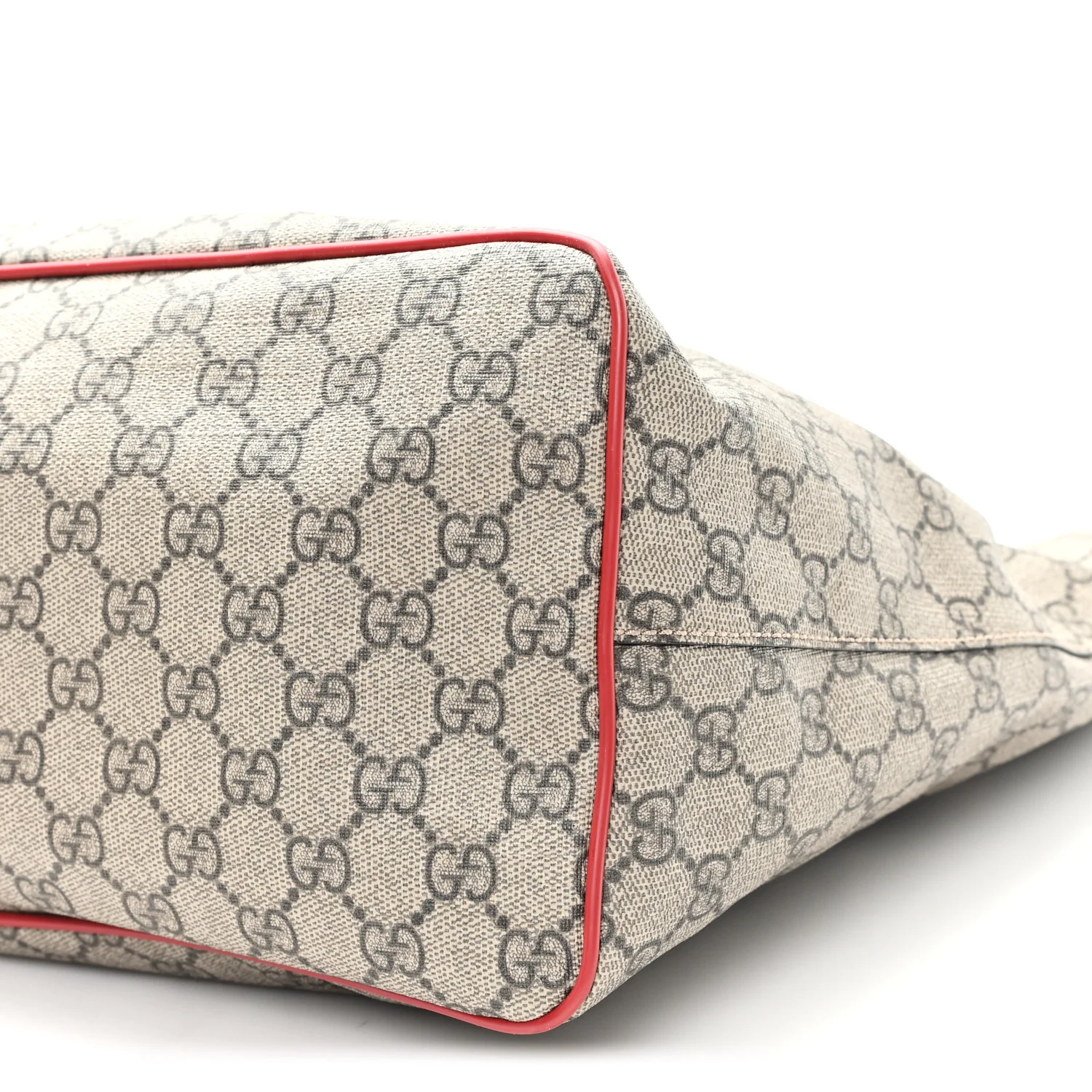 Soft GG Supreme Monogram Flowers Embroidered Crossbody Tote Beige Hibiscus Red - Image 10