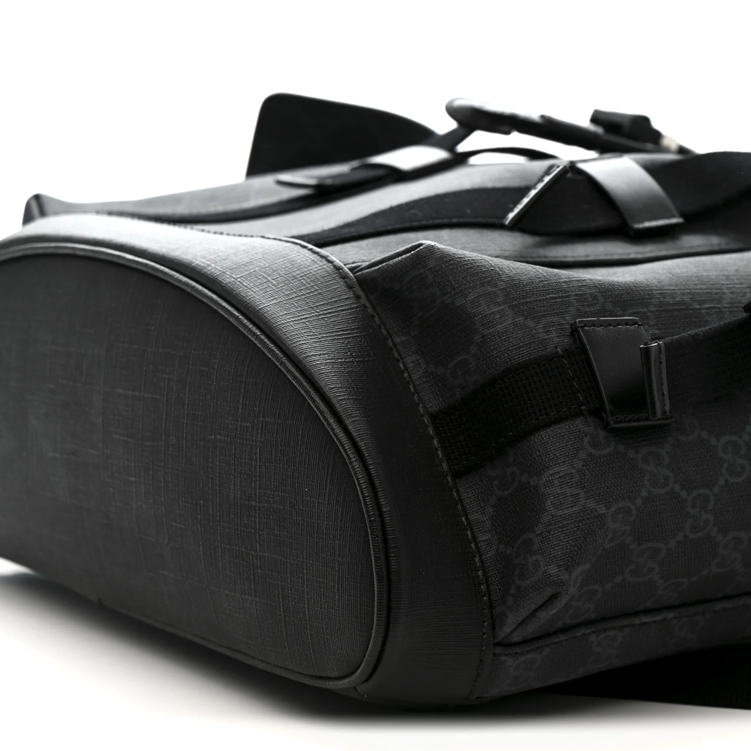 Soft GG Supreme Monogram Large Double Buckle Backpack Black - Image 11