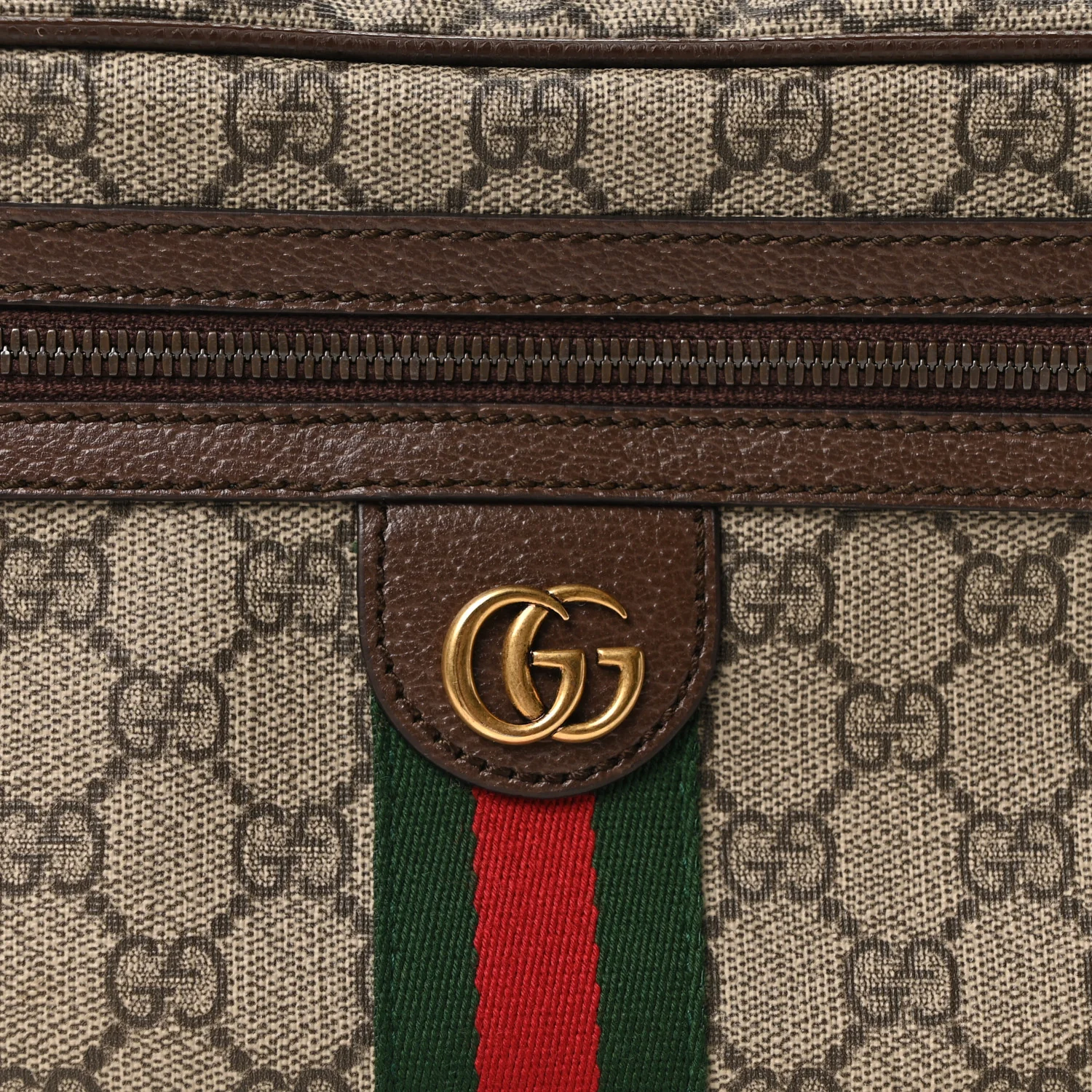 Soft GG Supreme Monogram Medium Ophidia Belt Bag Dark Brown - Image 8