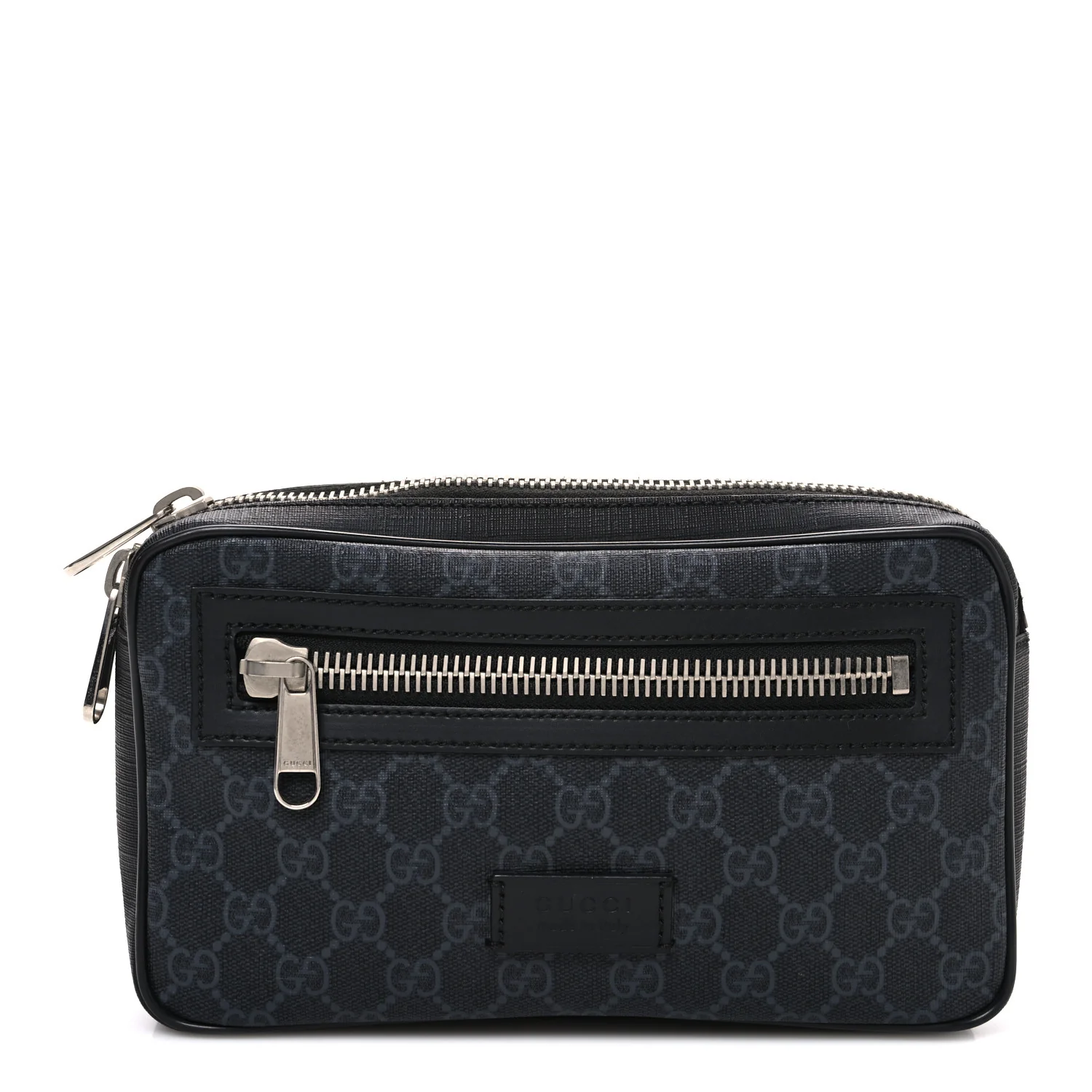 Soft GG Supreme Monogram Web Belt Bag Black Grey