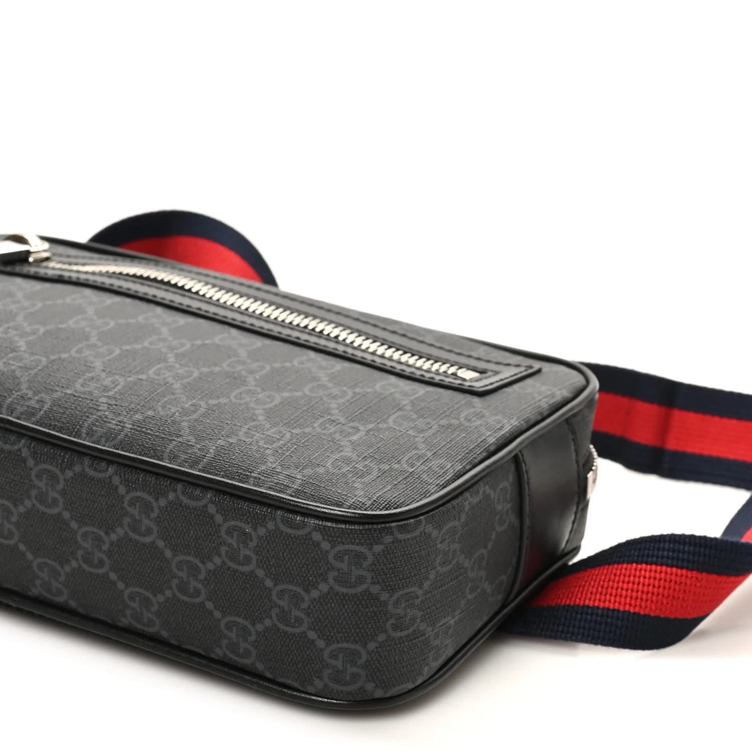 Soft GG Supreme Monogram Web Belt Bag Black Grey - Image 10