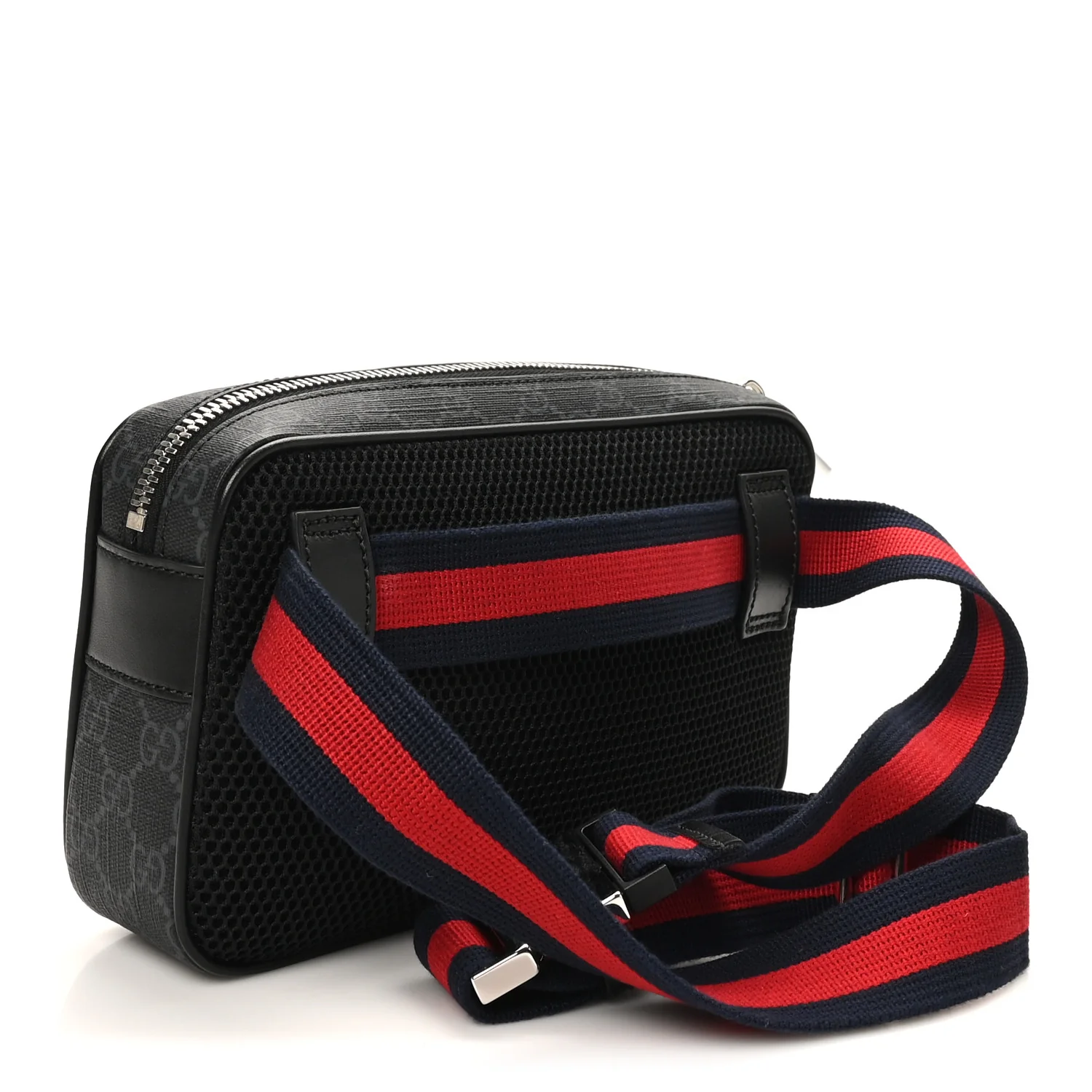 Soft GG Supreme Monogram Web Belt Bag Black Grey - Image 3