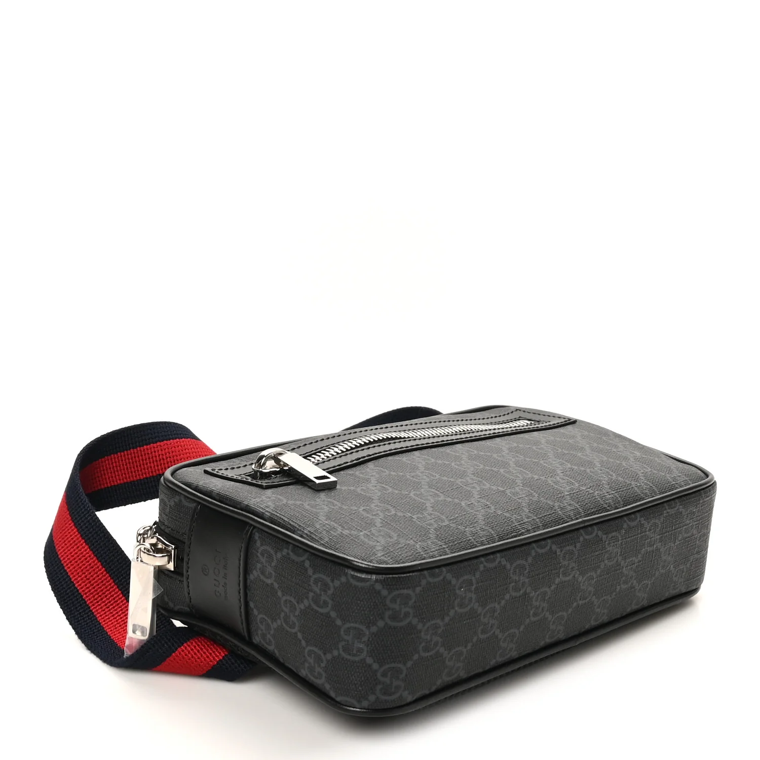 Soft GG Supreme Monogram Web Belt Bag Black Grey - Image 4