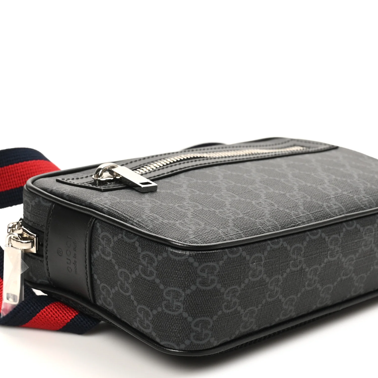 Soft GG Supreme Monogram Web Belt Bag Black Grey - Image 9