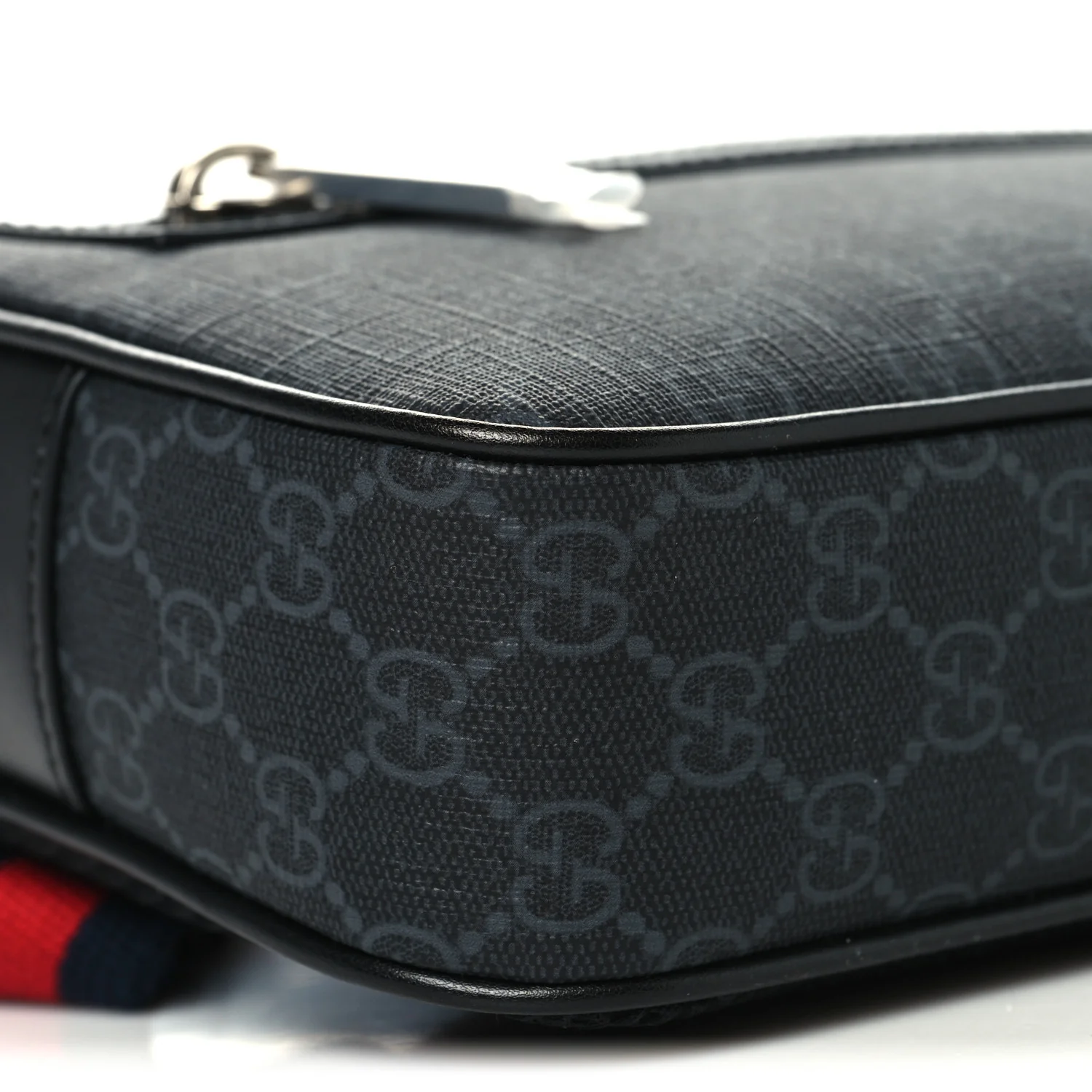 Soft GG Supreme Monogram Web Belt Bag Black Grey - Image 9